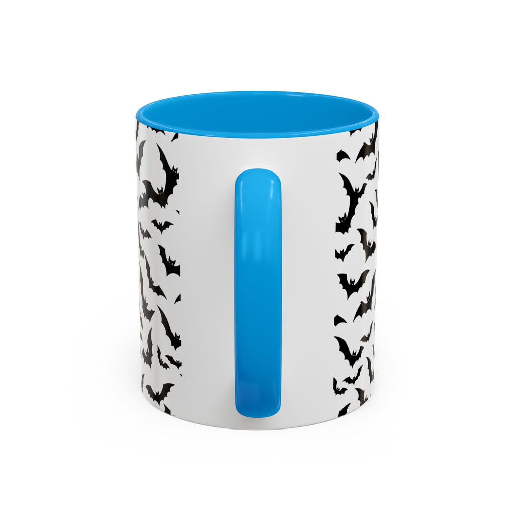 Halloween Haunted Castle Coffee Mug — Colorful Bat Pattern 11oz/15oz