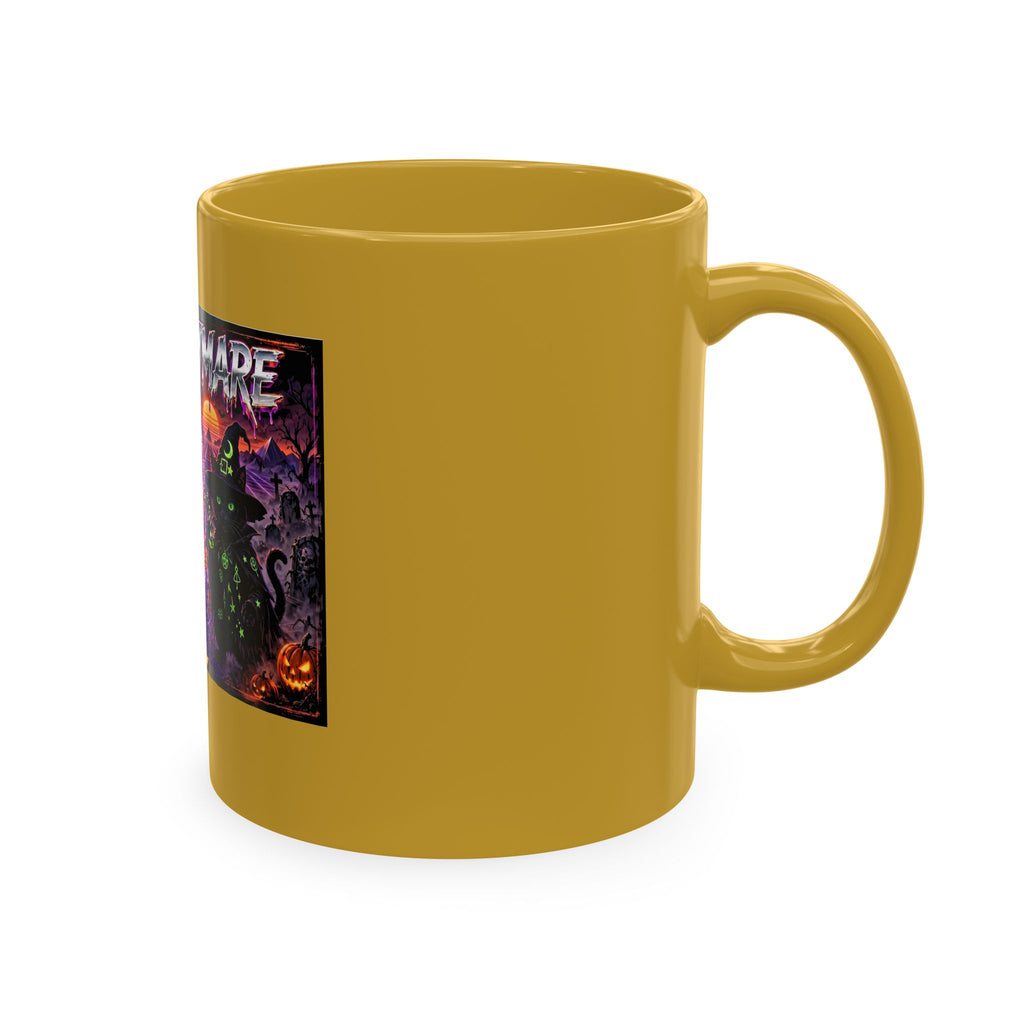Halloween Nightmares Ceramic Mug – 80s Horror Retro Pumpkin Witch Coffee Cup