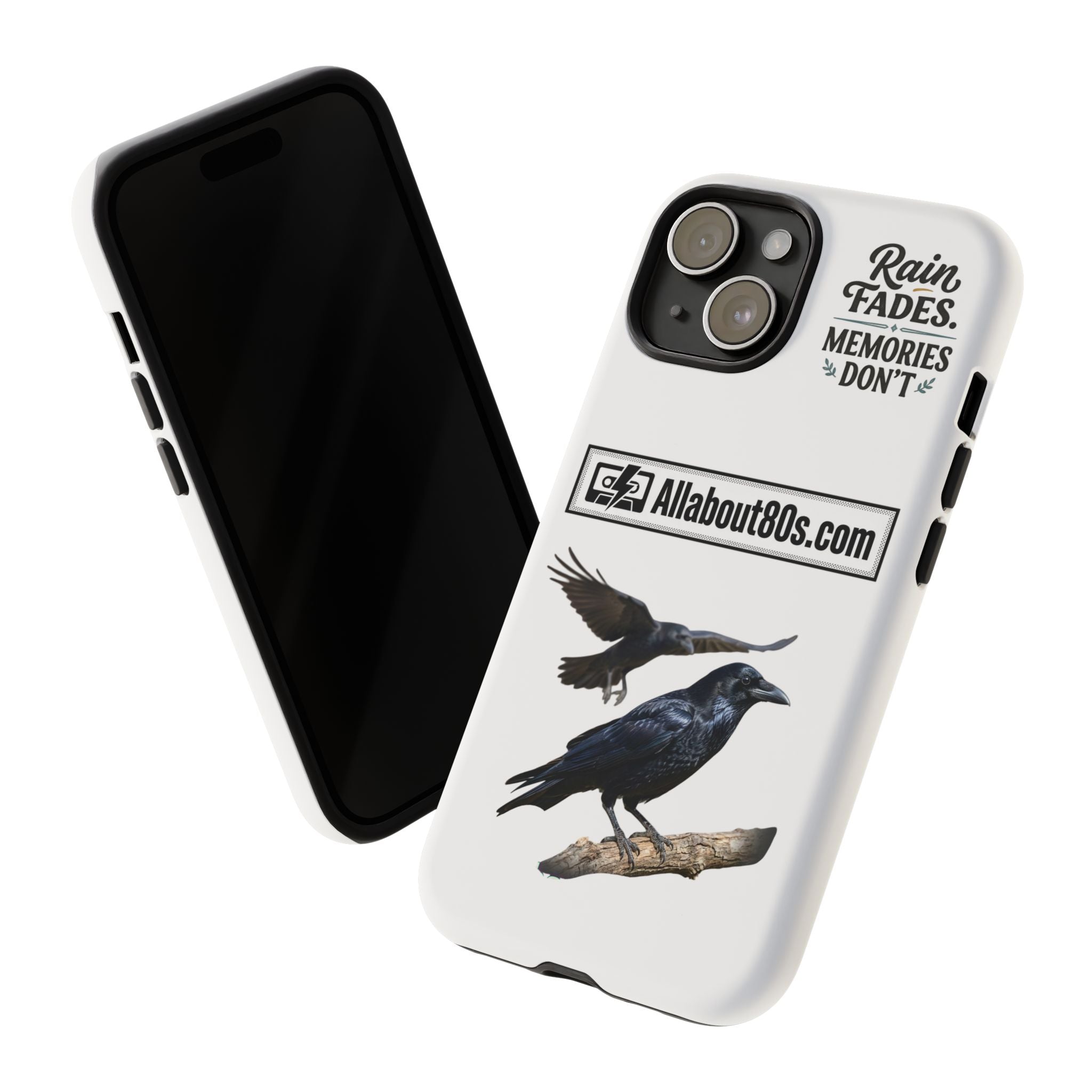 Raven Flight Phone Case — Protective iPhone Case with Black Crow Design