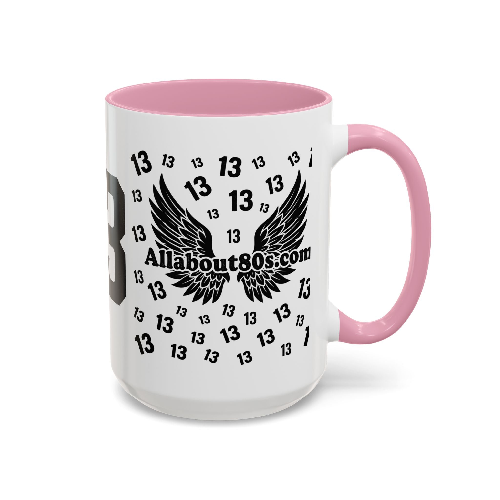 Number 13 Accent Mug — Bold Sports-Style Ceramic Coffee Cup (11oz/15oz)