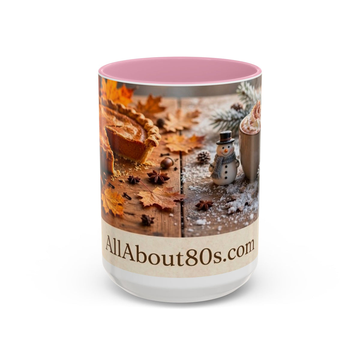 AllAbout80s Seasonal Coffee Mug (11oz/15oz) — Autumn & Winter Cozy Hot Cocoa Design