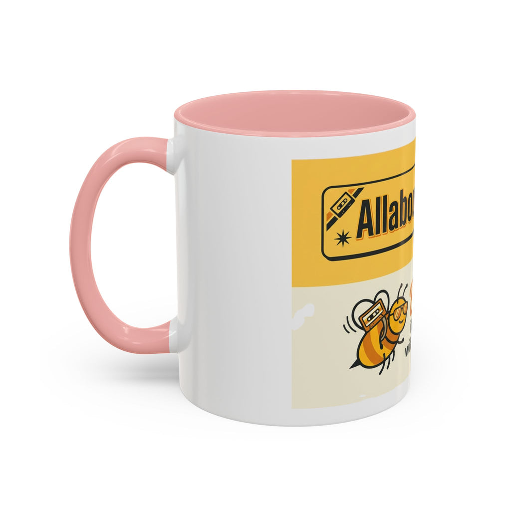 AllAbout80s 'Beecause' Accent Coffee Mug – Retro 80s Bee Design (11/15oz)