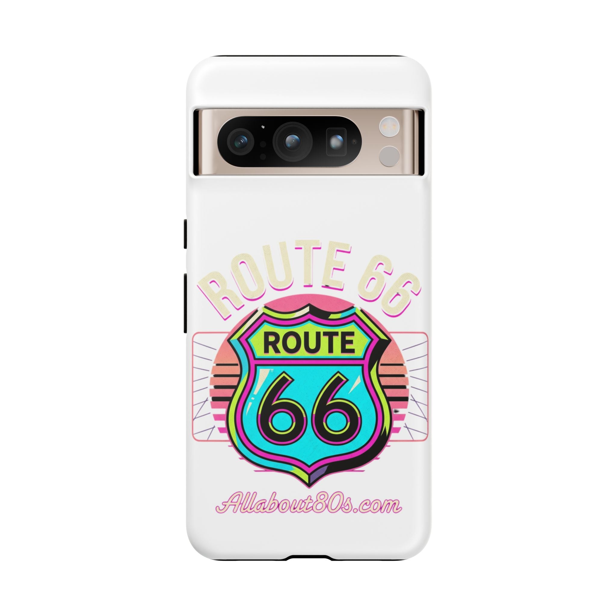 Route 66 Neon Phone Case — Retro Road Trip iPhone Cover