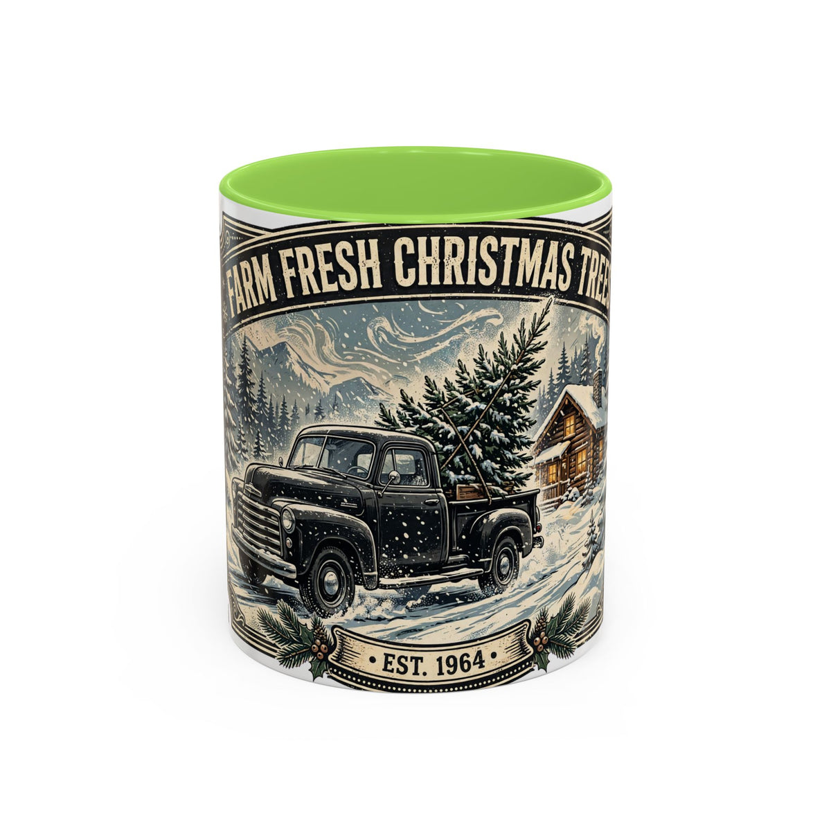 Farm Fresh Christmas Trees Vintage Truck Holiday Mug