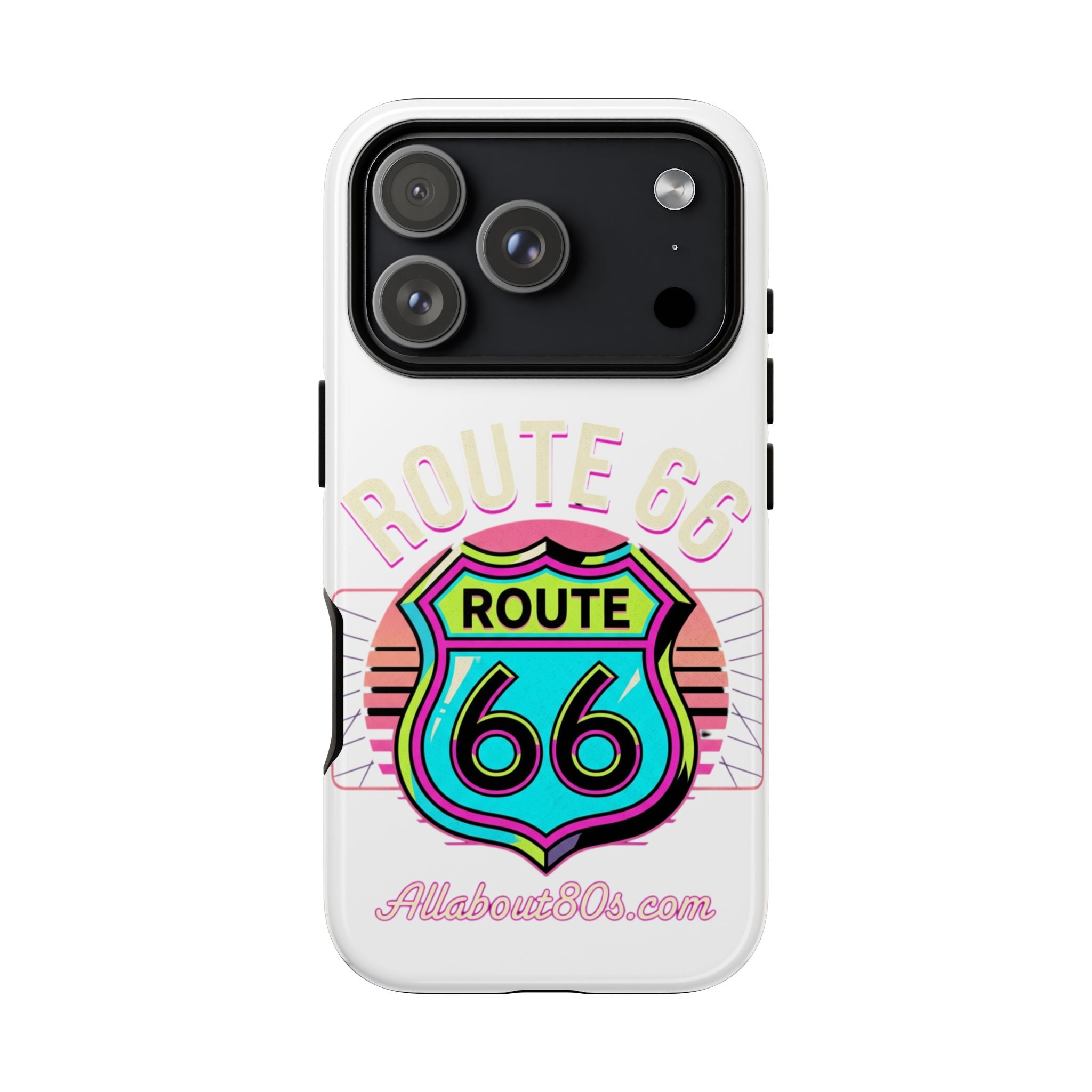 Route 66 Neon Phone Case — Retro Road Trip iPhone Cover