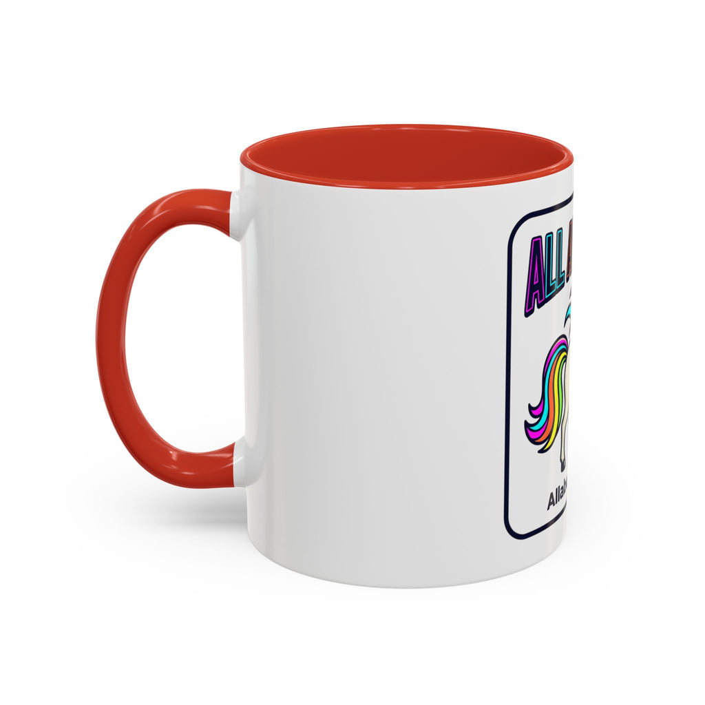 80s Unicorn Coffee Mug — Allabout80s Retro Rainbow Accent Mug (11/15oz)