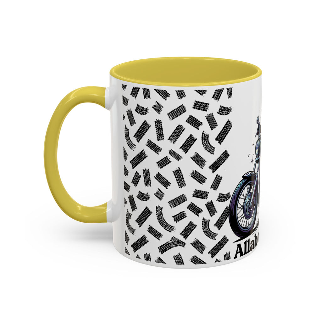 Witch Biker Coffee Mug (11oz/15oz) — Gothic Motorcycle Witch Illustration