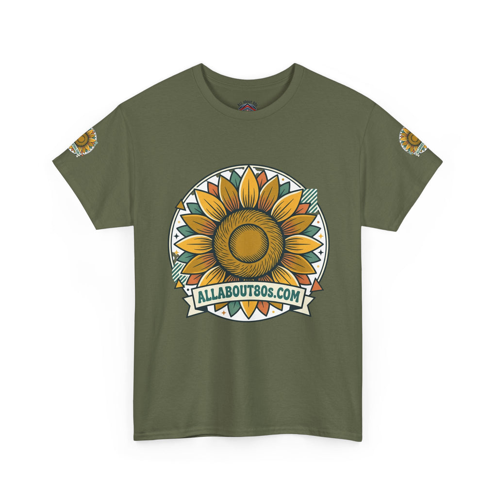 Sunflower Logo T-Shirt — AllAbout80s.com Vintage Floral Tee
