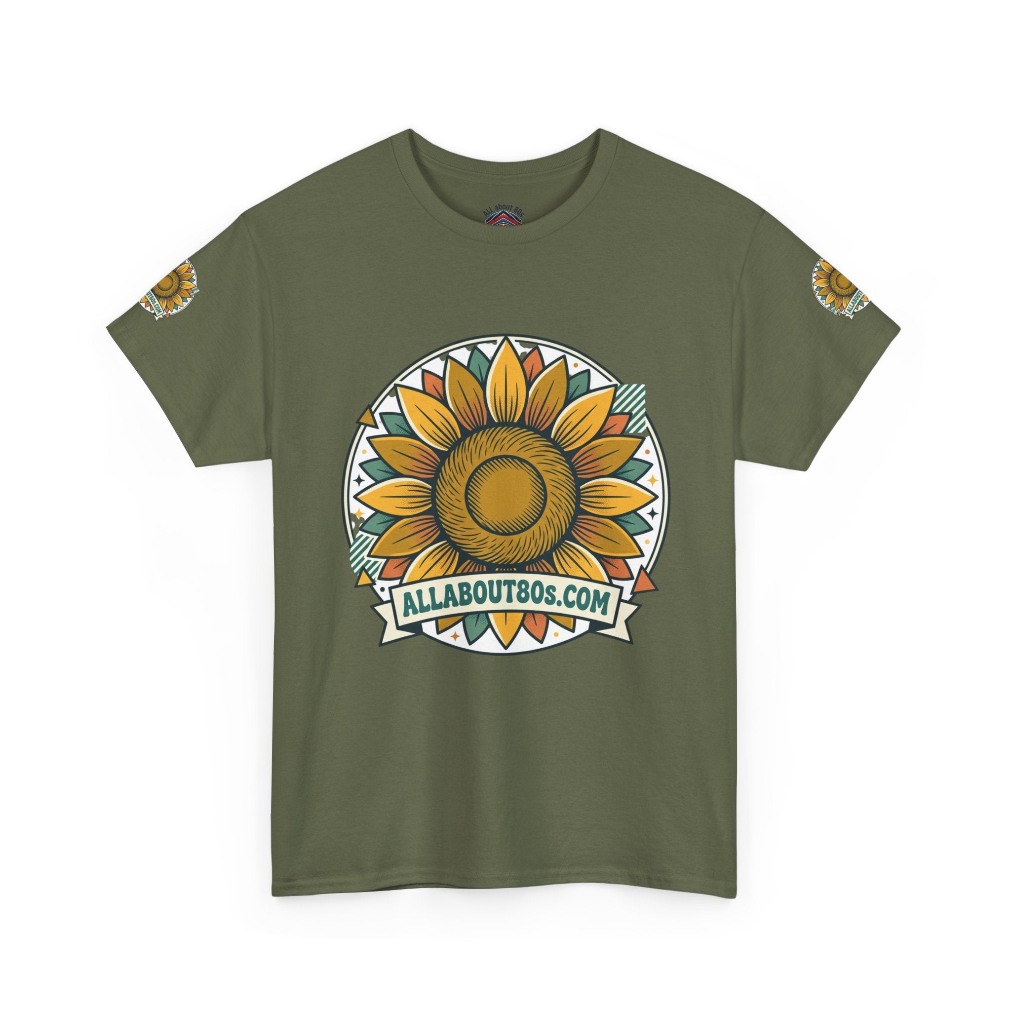 Sunflower Logo T-Shirt — AllAbout80s.com Vintage Floral Tee