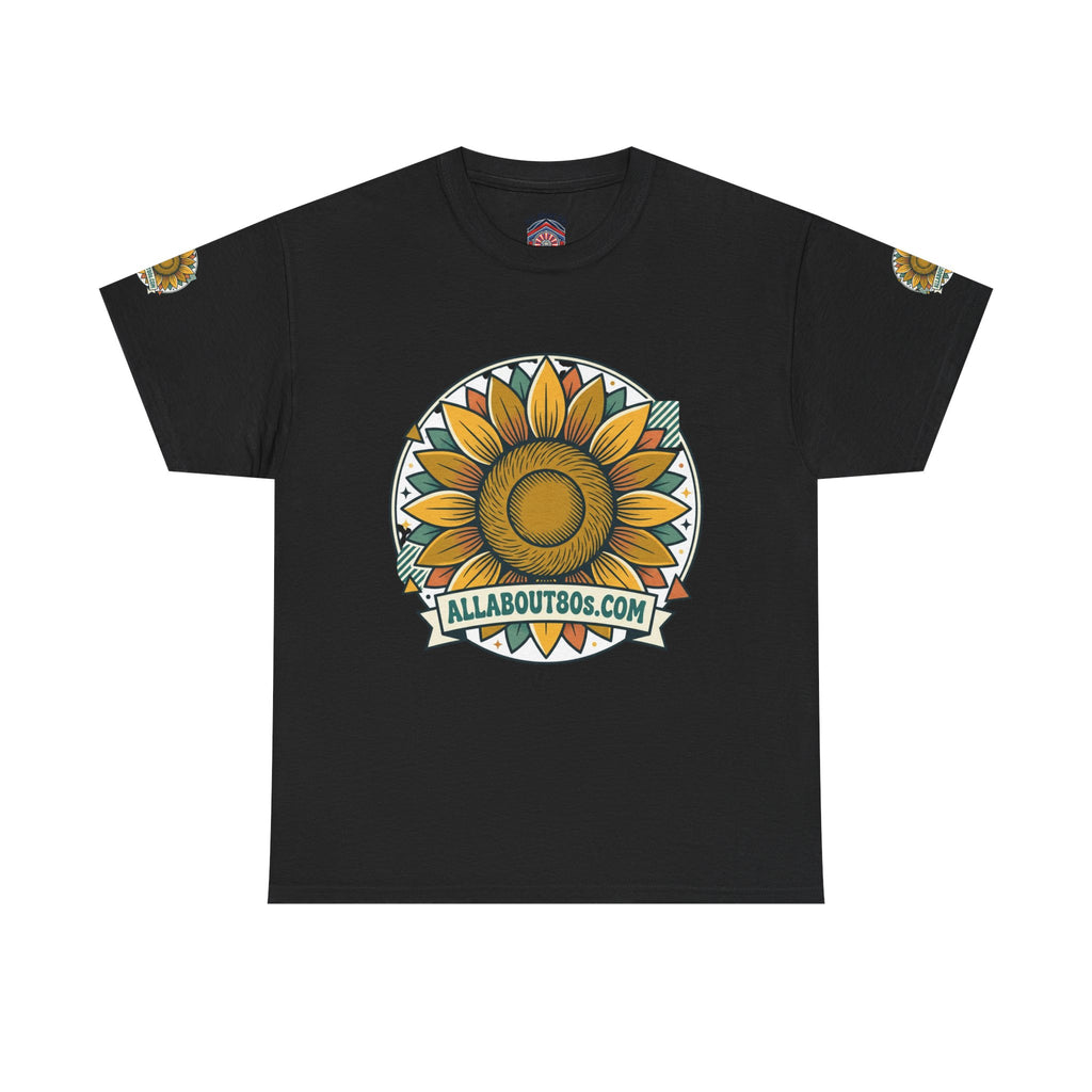 Sunflower Logo T-Shirt — AllAbout80s.com Vintage Floral Tee