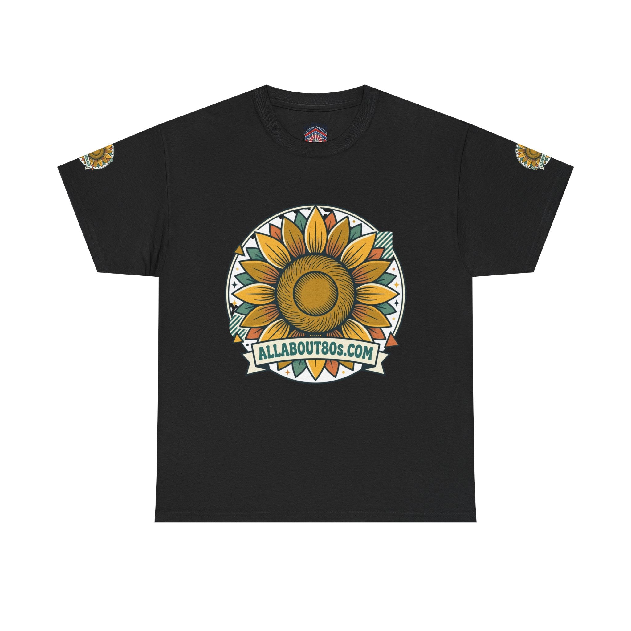 Sunflower Logo T-Shirt — AllAbout80s.com Vintage Floral Tee