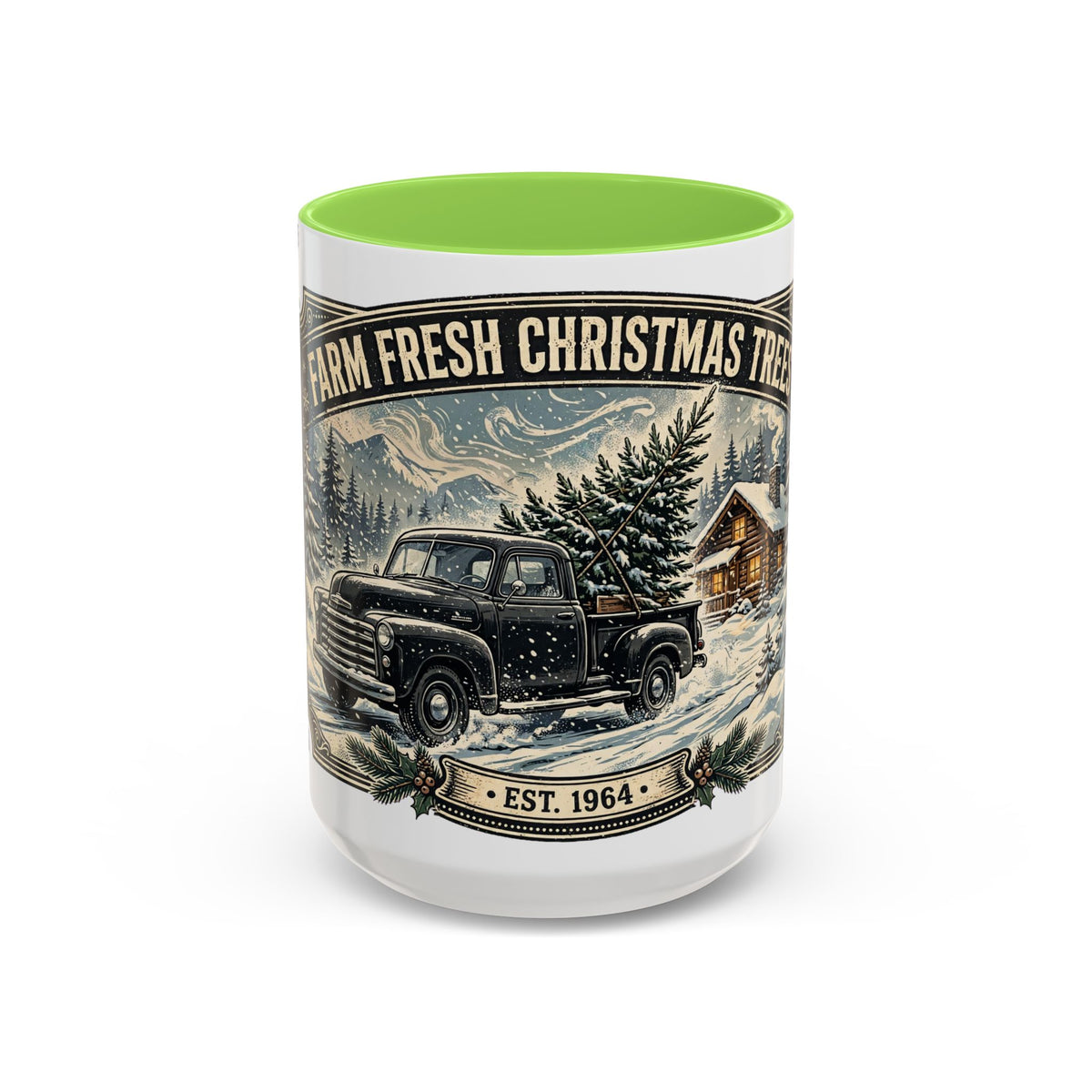 Farm Fresh Christmas Trees Vintage Truck Holiday Mug