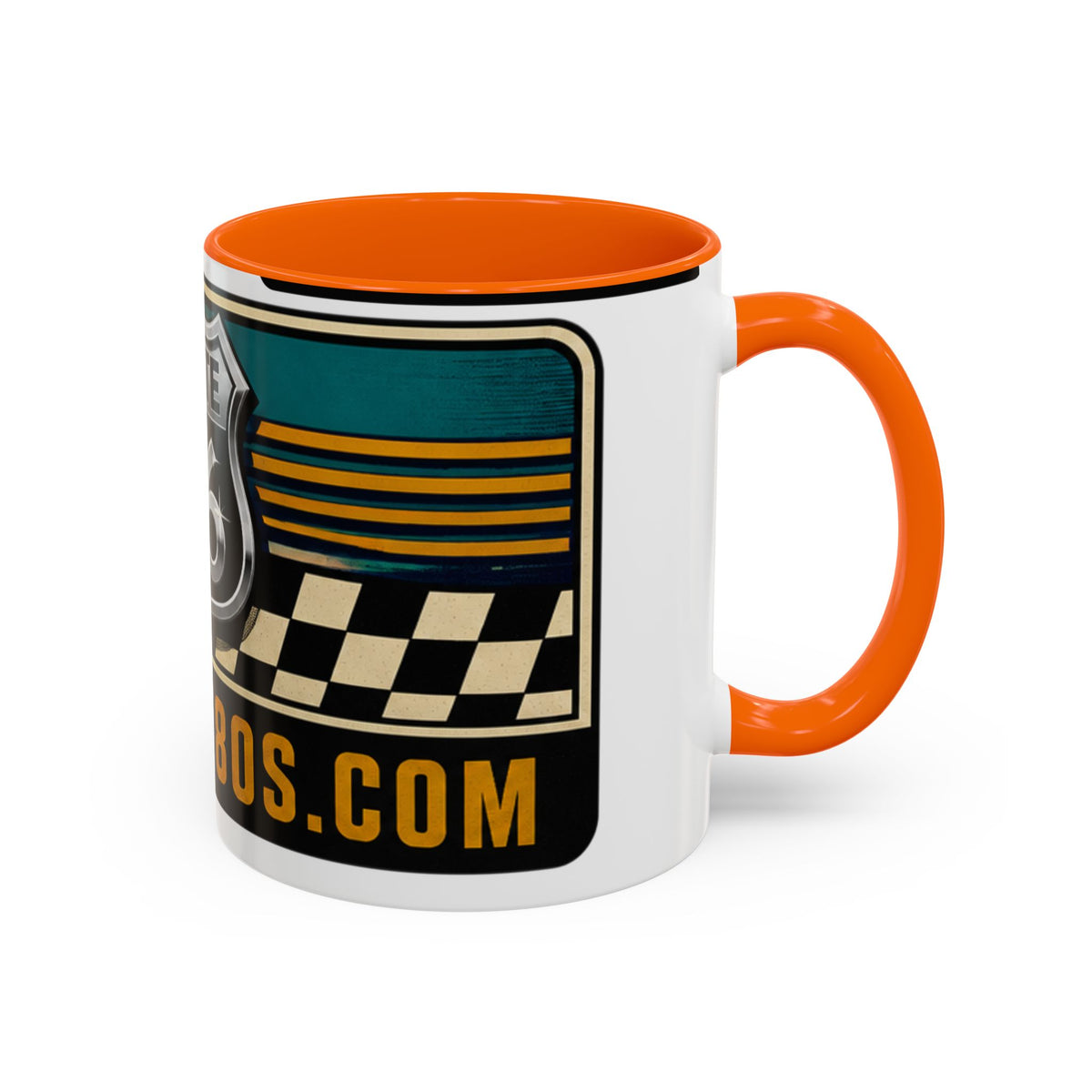 Route 66 Retro Checkerboard Coffee Mug — Vintage Road Trip 11/15oz Accent Mug