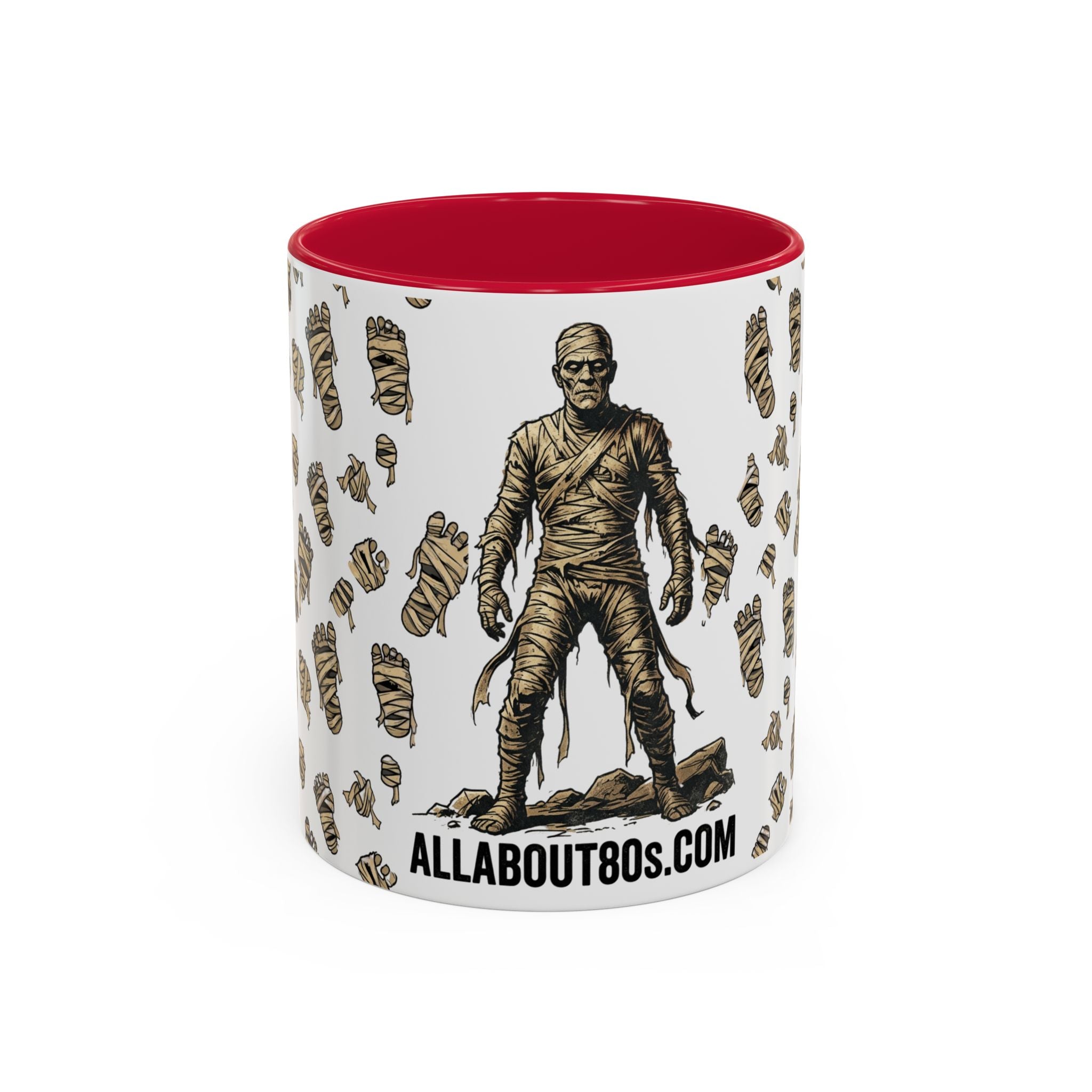 Mummy Pattern Coffee Mug (11oz & 15oz) – Retro Monster Tea Cup with AllAbout80s.com Design