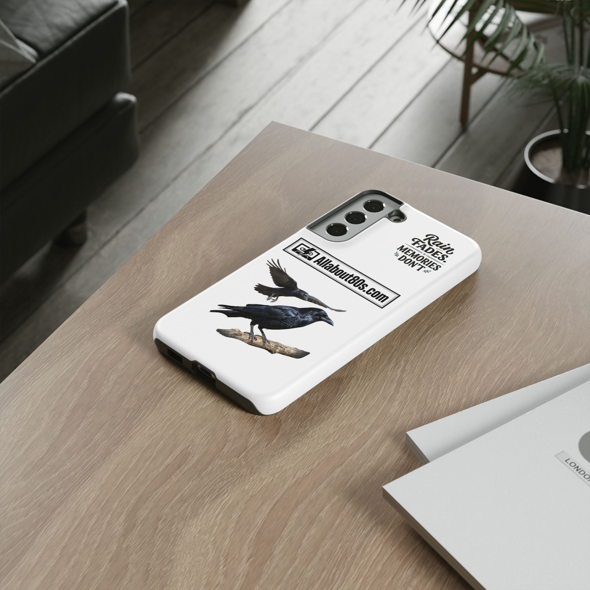 Raven Flight Phone Case — Protective iPhone Case with Black Crow Design