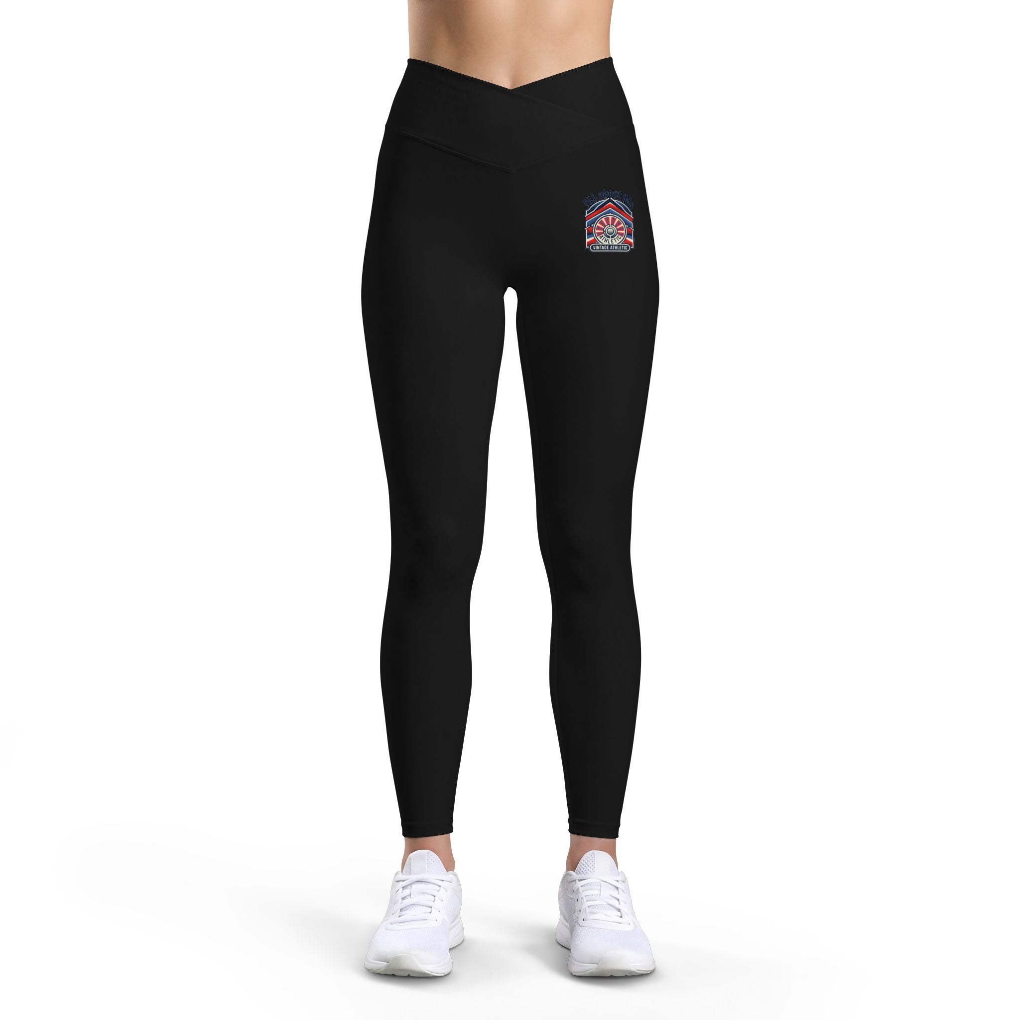 Leggings — ‘Camp Vibes’ Retro Patch High-Waist Women's Luxe Leggings