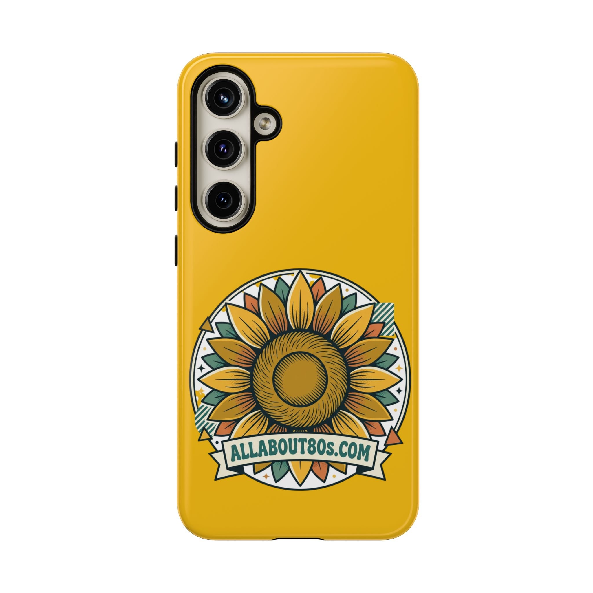 Sunflower Logo Phone Case — AllAbout80s.com Yellow Protective Cover