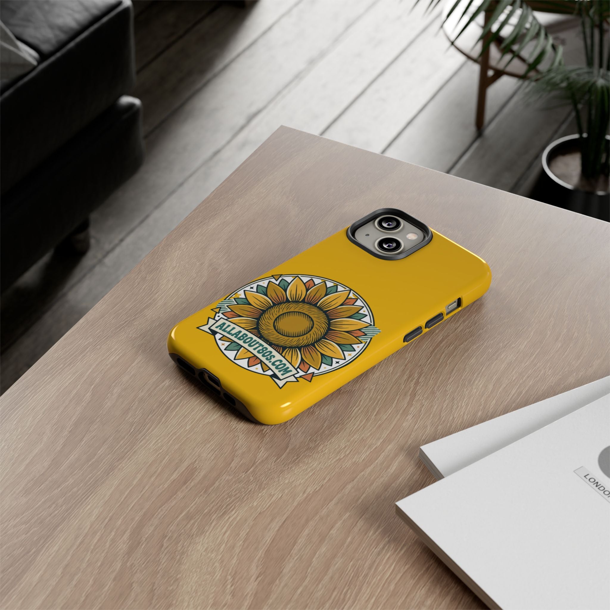 Sunflower Logo Phone Case — AllAbout80s.com Yellow Protective Cover