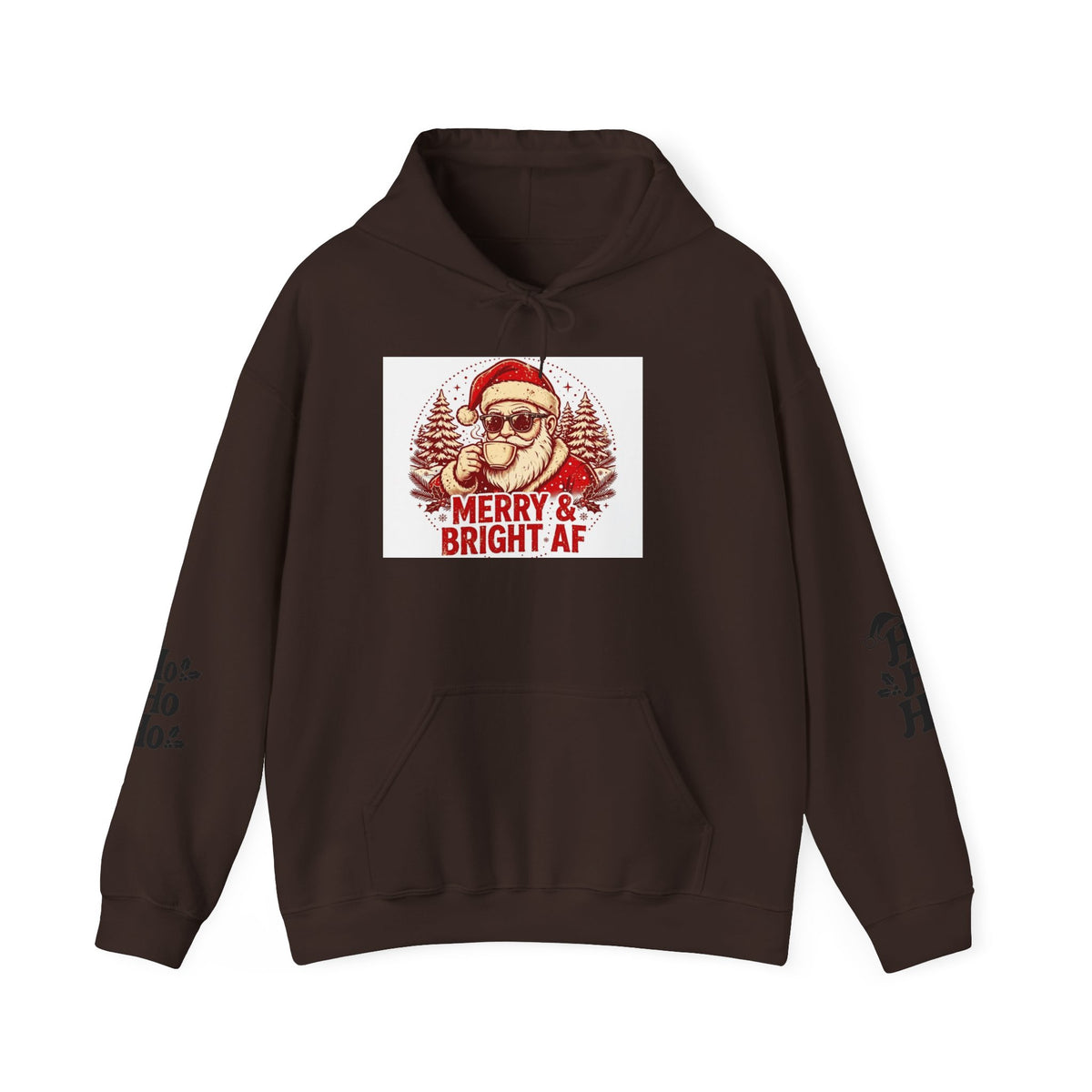 Merry & Bright AF Christmas Santa Hoodie