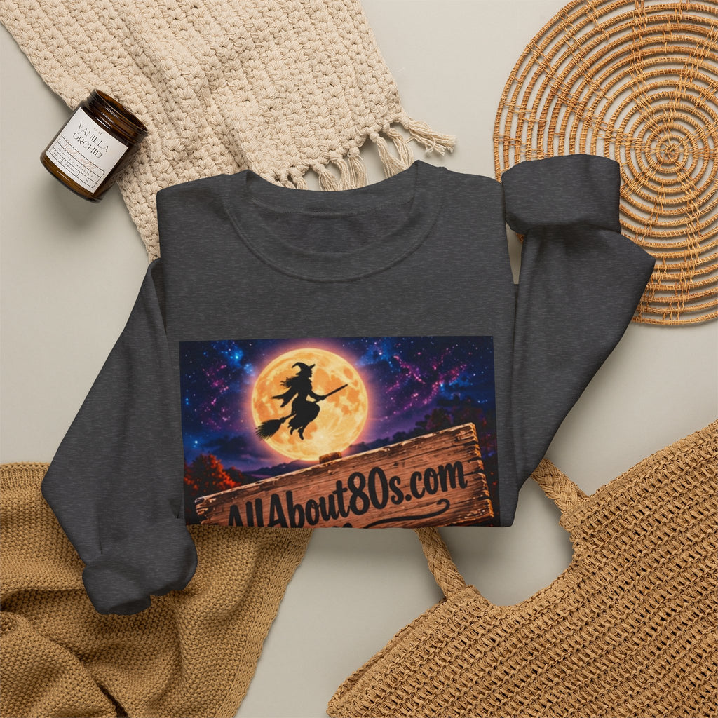 Halloween Route 66 Sweatshirt — AllAbout80s.com Pumpkin Witch Crewneck