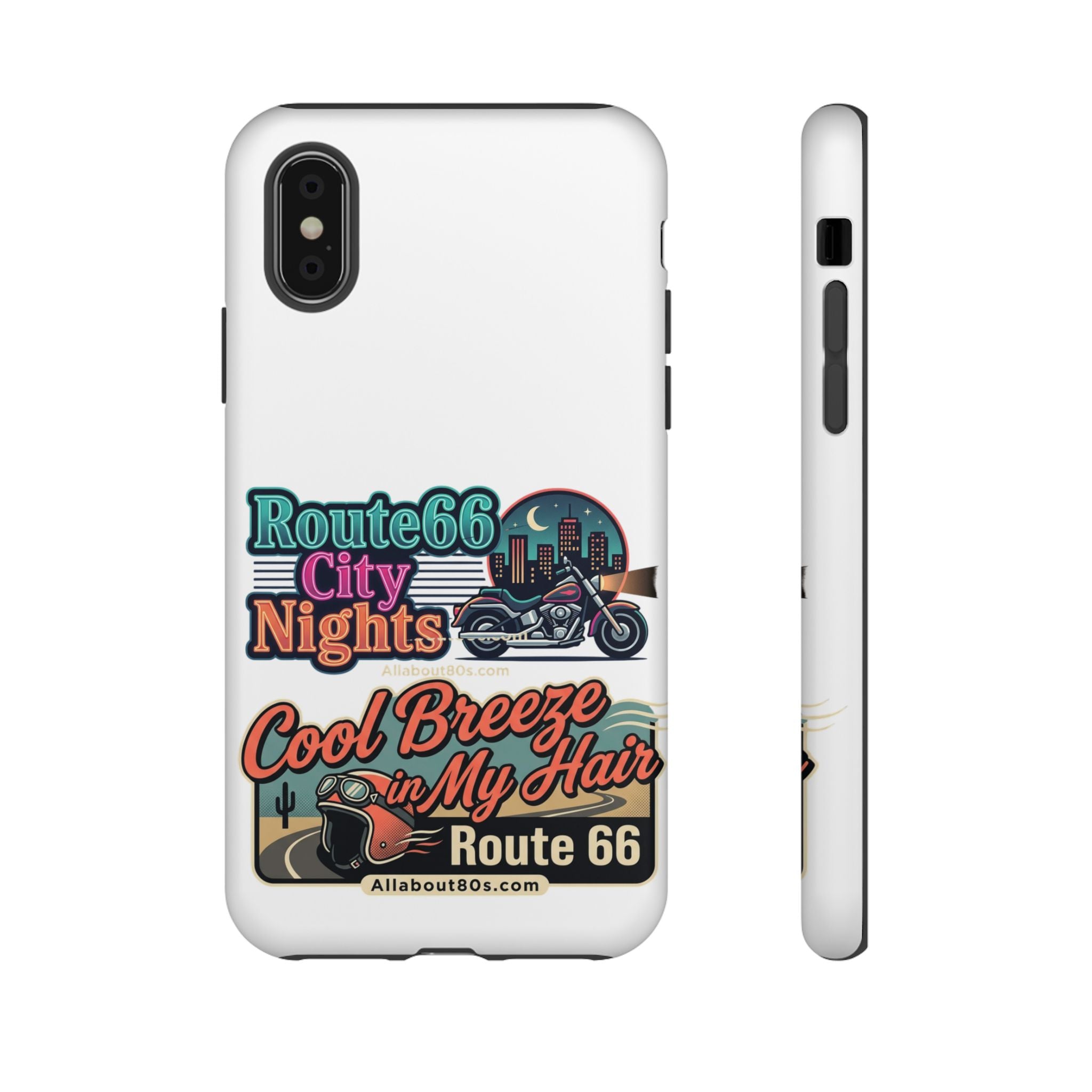 Phone Case — Route 66 City Nights Motorcycle Design