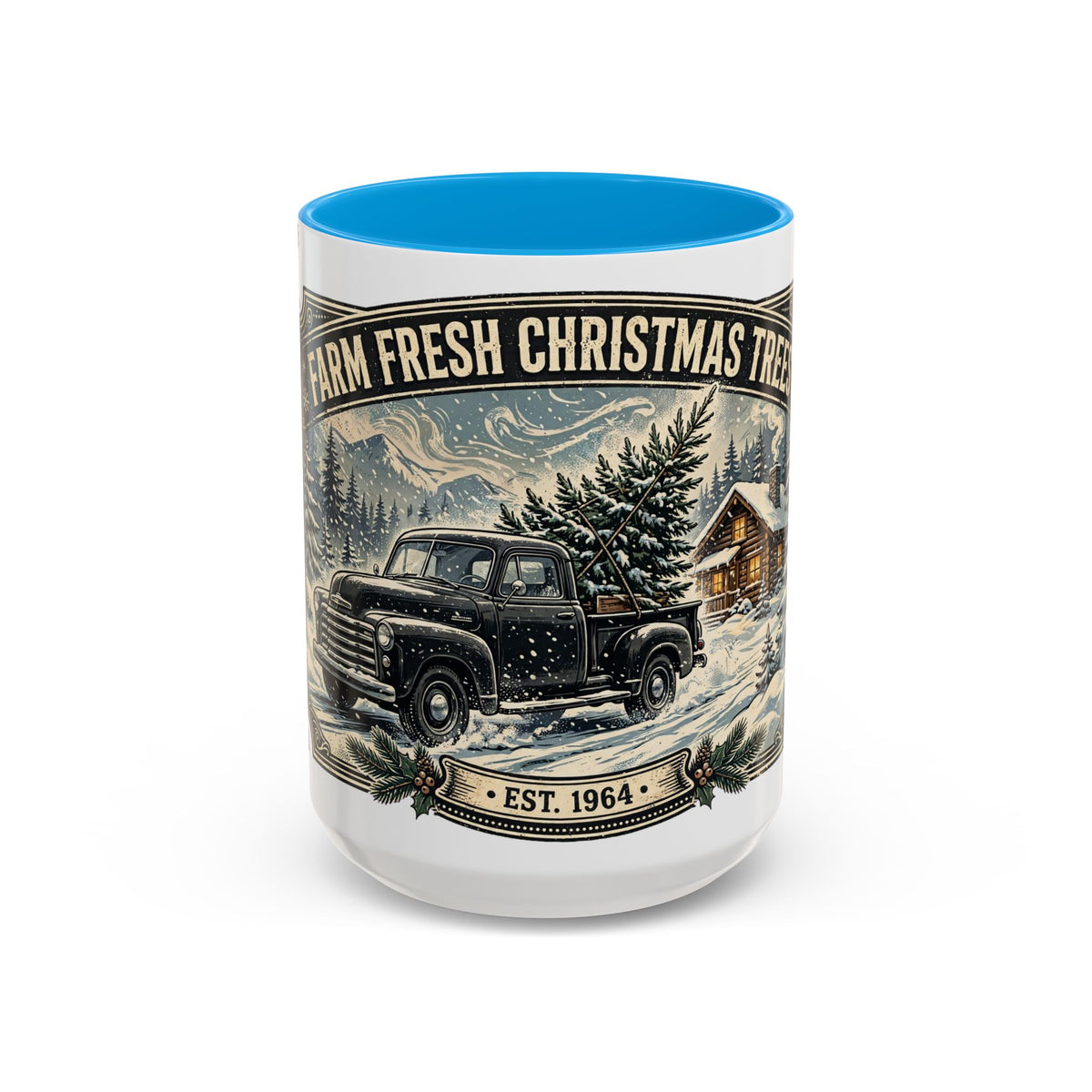 Farm Fresh Christmas Trees Vintage Truck Holiday Mug