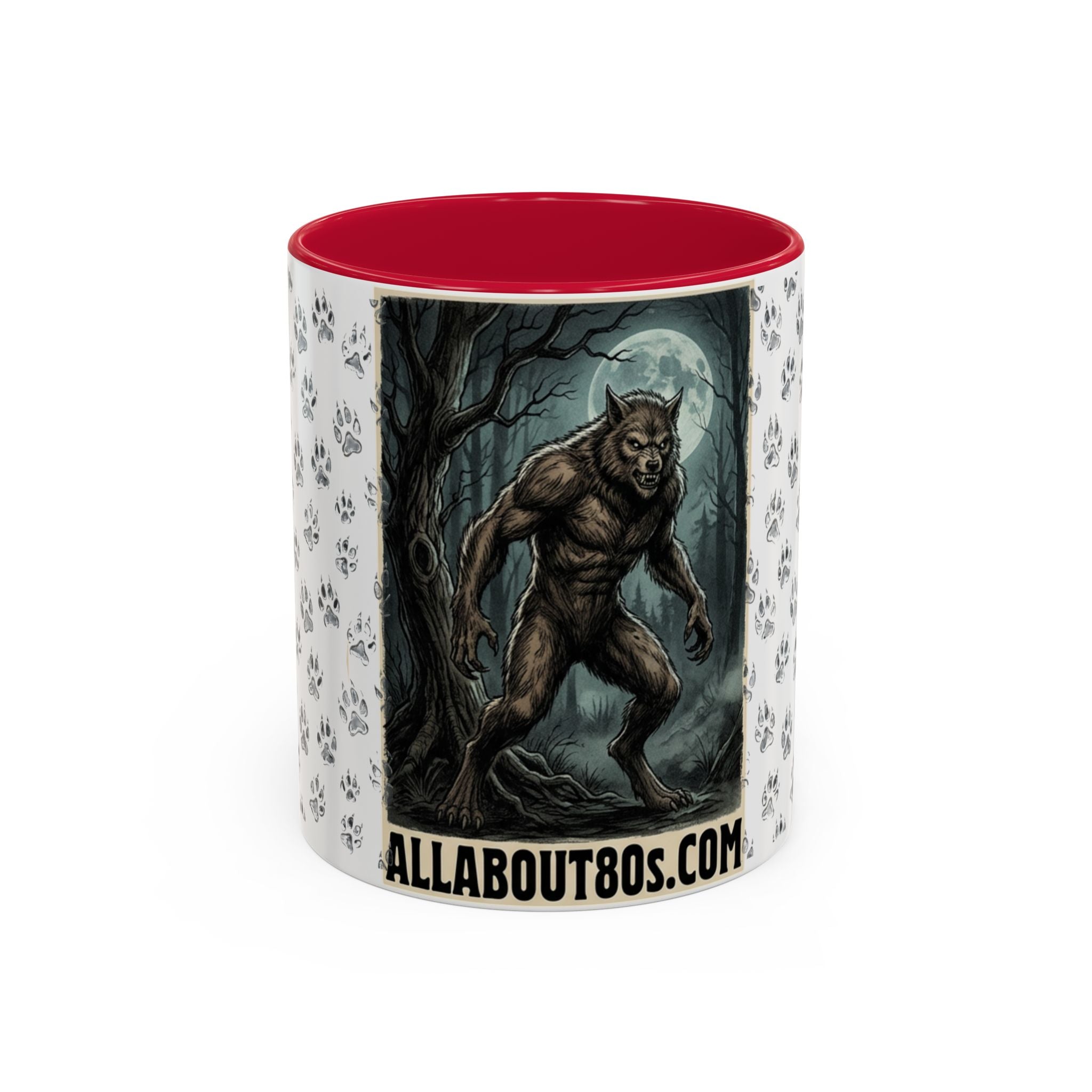 Werewolf Pawprint Mug — Gothic Moonlit Monster Coffee Cup (11oz & 15oz)
