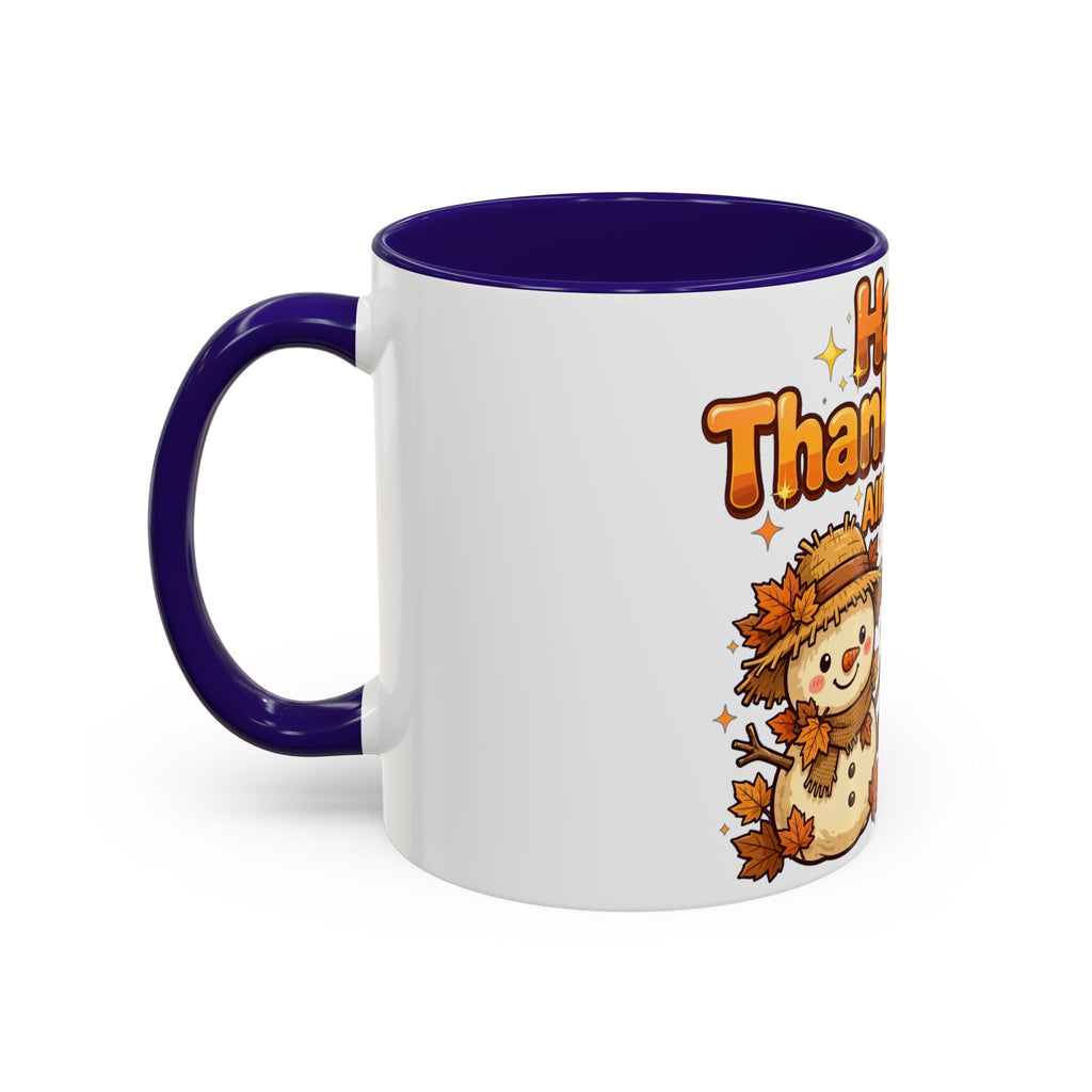Happy Thanksgiving Pumpkin & Scarecrow Mug – Festive Fall Coffee Cup (11oz, 15oz)