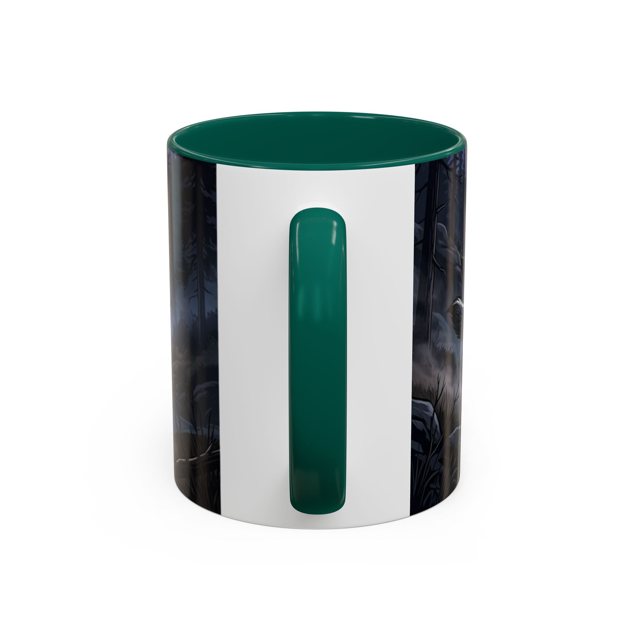 Wolf Pack Nightscape Mug — 11oz/15oz Scenic Black-Interior Coffee Cup