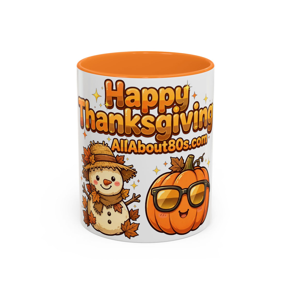 Happy Thanksgiving Pumpkin & Scarecrow Mug – Festive Fall Coffee Cup (11oz, 15oz)