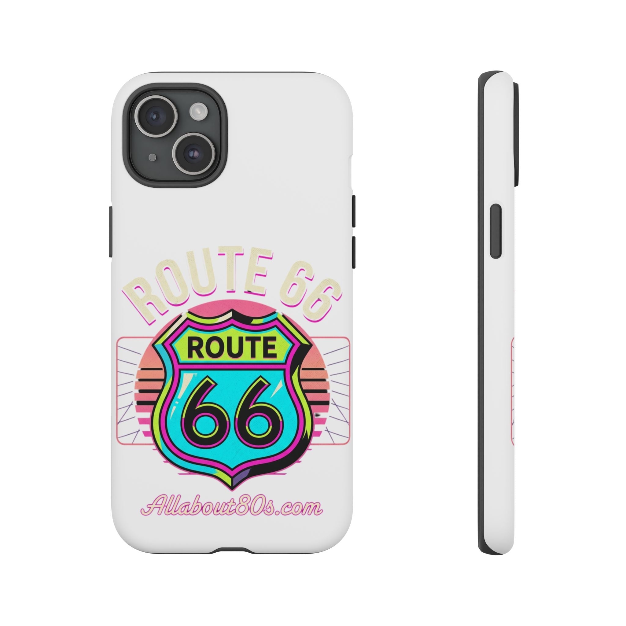 Route 66 Neon Phone Case — Retro Road Trip iPhone Cover