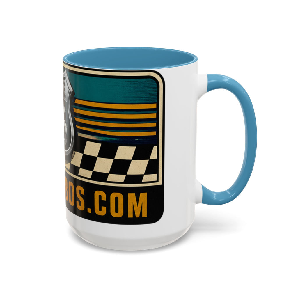 Route 66 Retro Checkerboard Coffee Mug — Vintage Road Trip 11/15oz Accent Mug