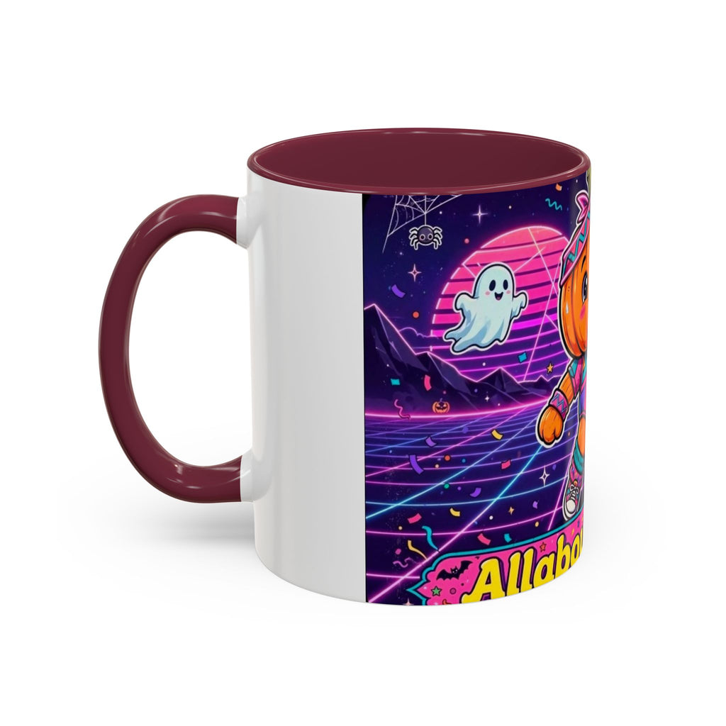 80s Retro Pumpkin Mug – Cute Neon Halloween Coffee Cup (11oz/15oz)