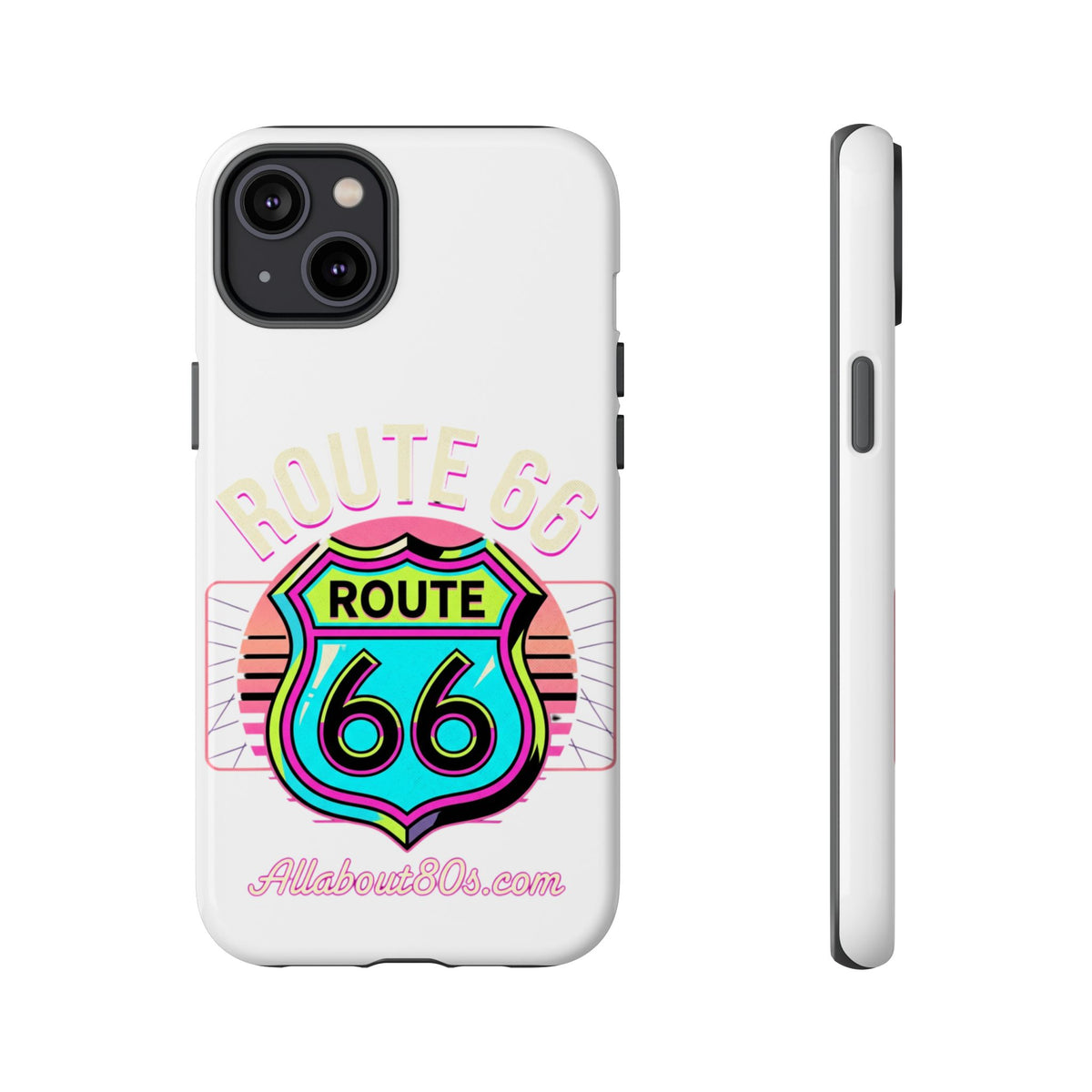 Route 66 Neon Phone Case — Retro Road Trip iPhone Cover