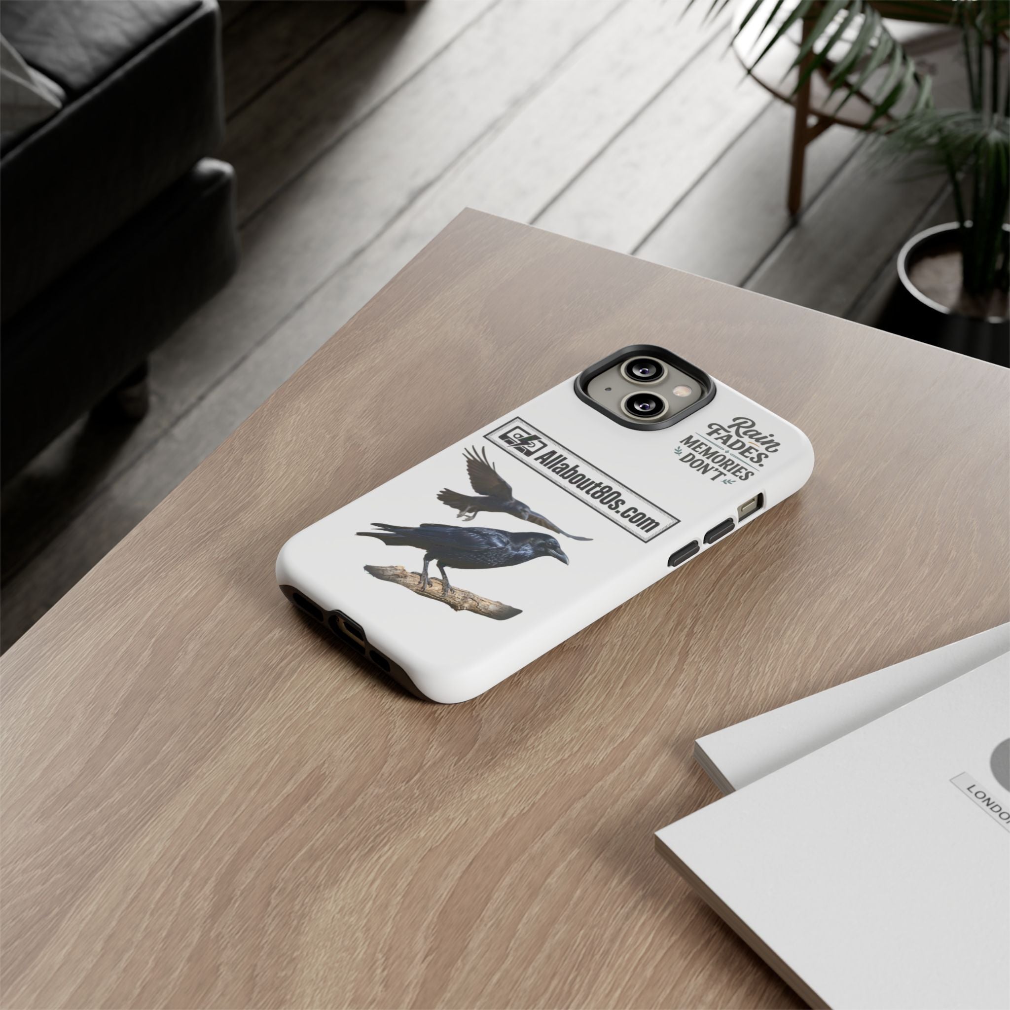 Raven Flight Phone Case — Protective iPhone Case with Black Crow Design