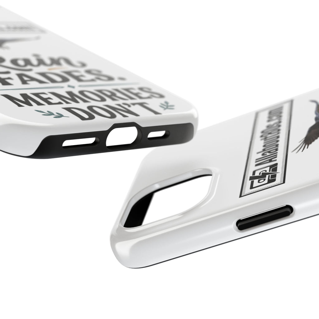 Tough Phone Case — "Rain Fades. Memories Don't" Raven Phone Cover, Protective iPhone Case