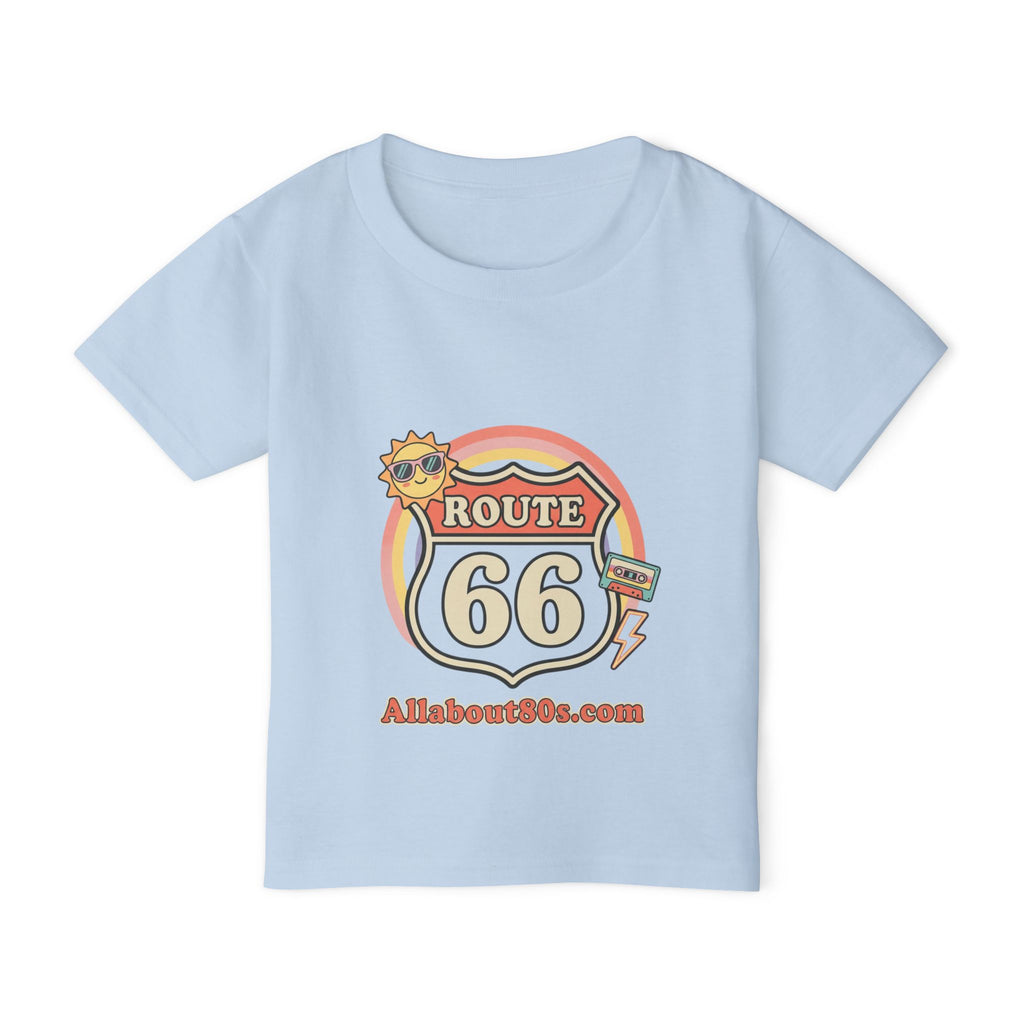 Route 66 Toddler T‑Shirt — Retro Sun Logo "Route 66" Kids Tee