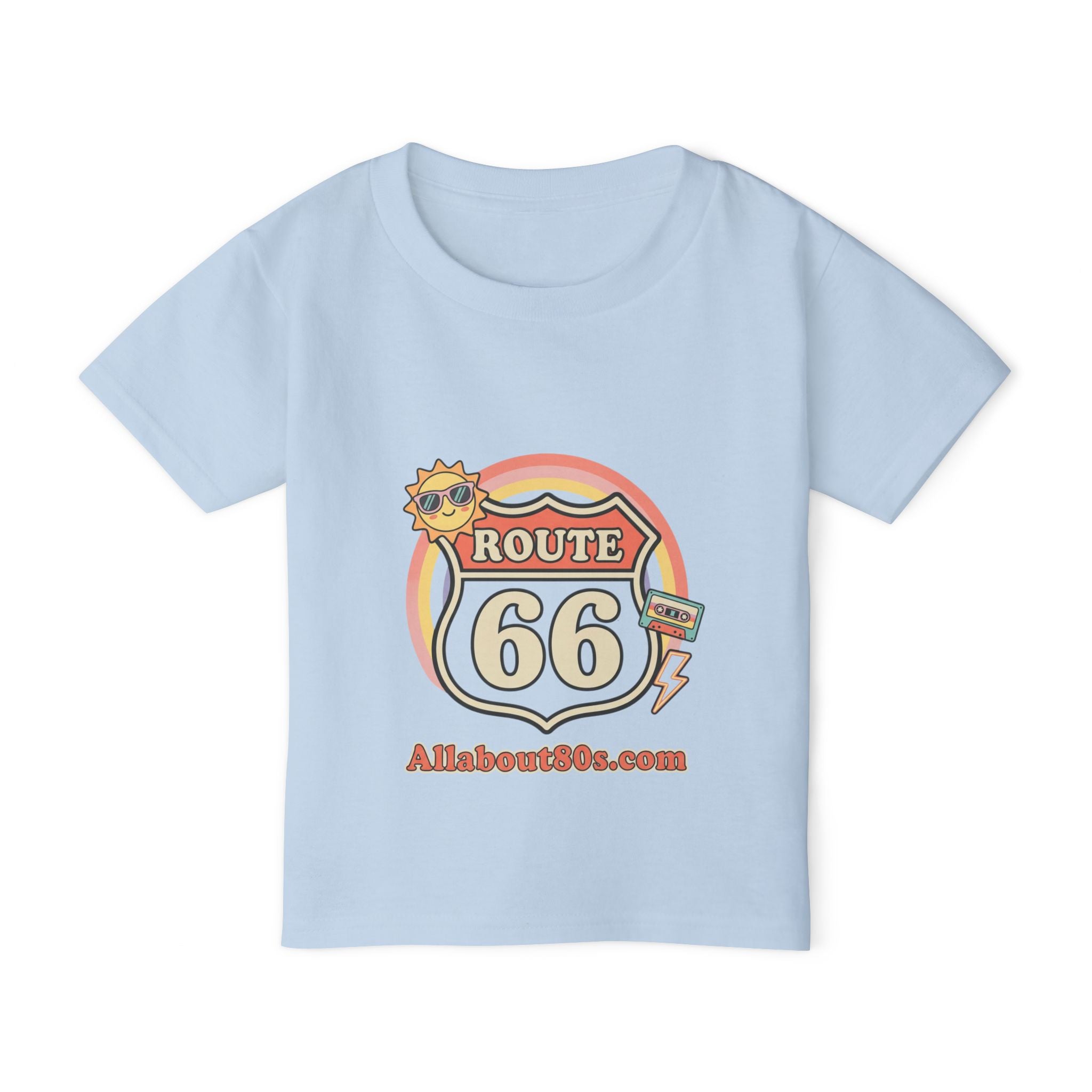 Route 66 Toddler T‑Shirt — Retro Sun Logo "Route 66" Kids Tee