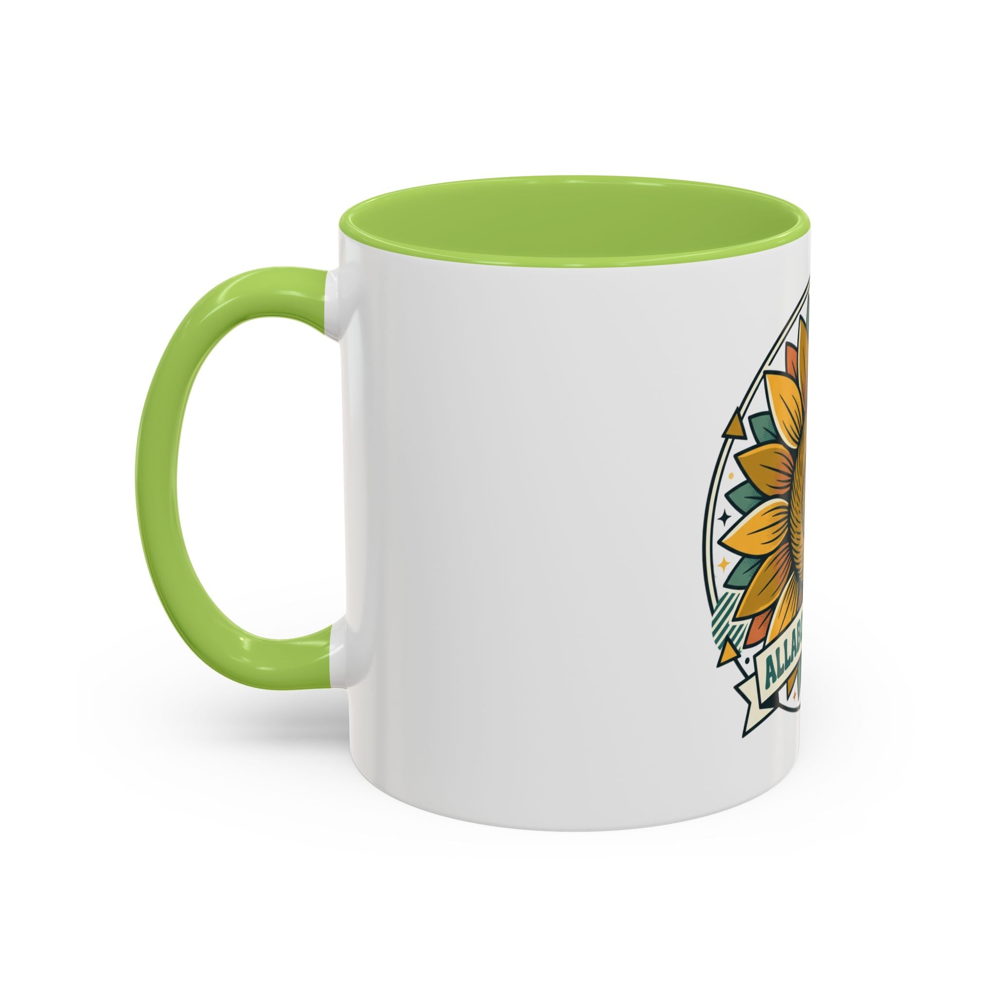 Sunflower Logo Coffee Mug — AllAbout80s.com Accent Ceramic Mug (11/15oz)