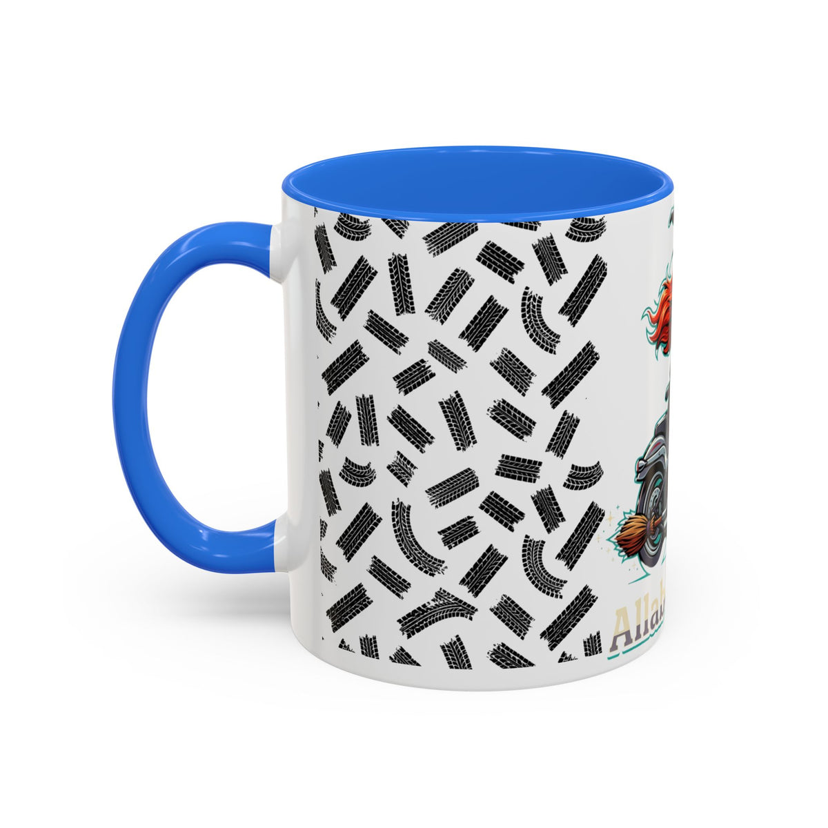 Witch Motorcycle Mug — Red-Haired Biker Witch Ceramic Coffee Cup