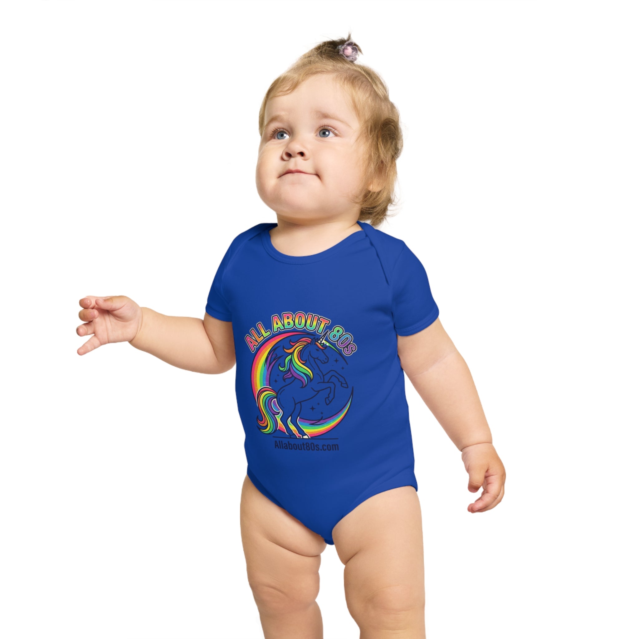 Baby Bodysuit — Rainbow Unicorn "All About 80s" Infant Onesie