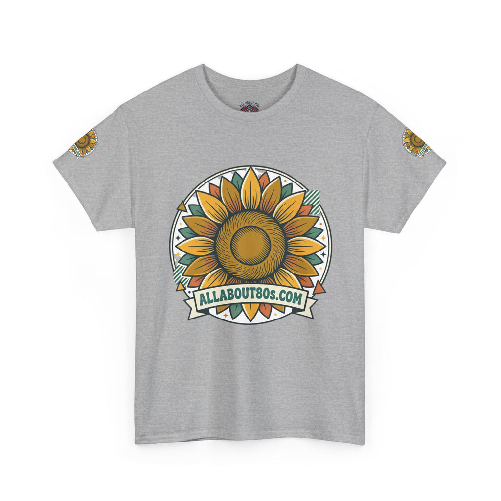 Sunflower Logo T-Shirt — AllAbout80s.com Vintage Floral Tee