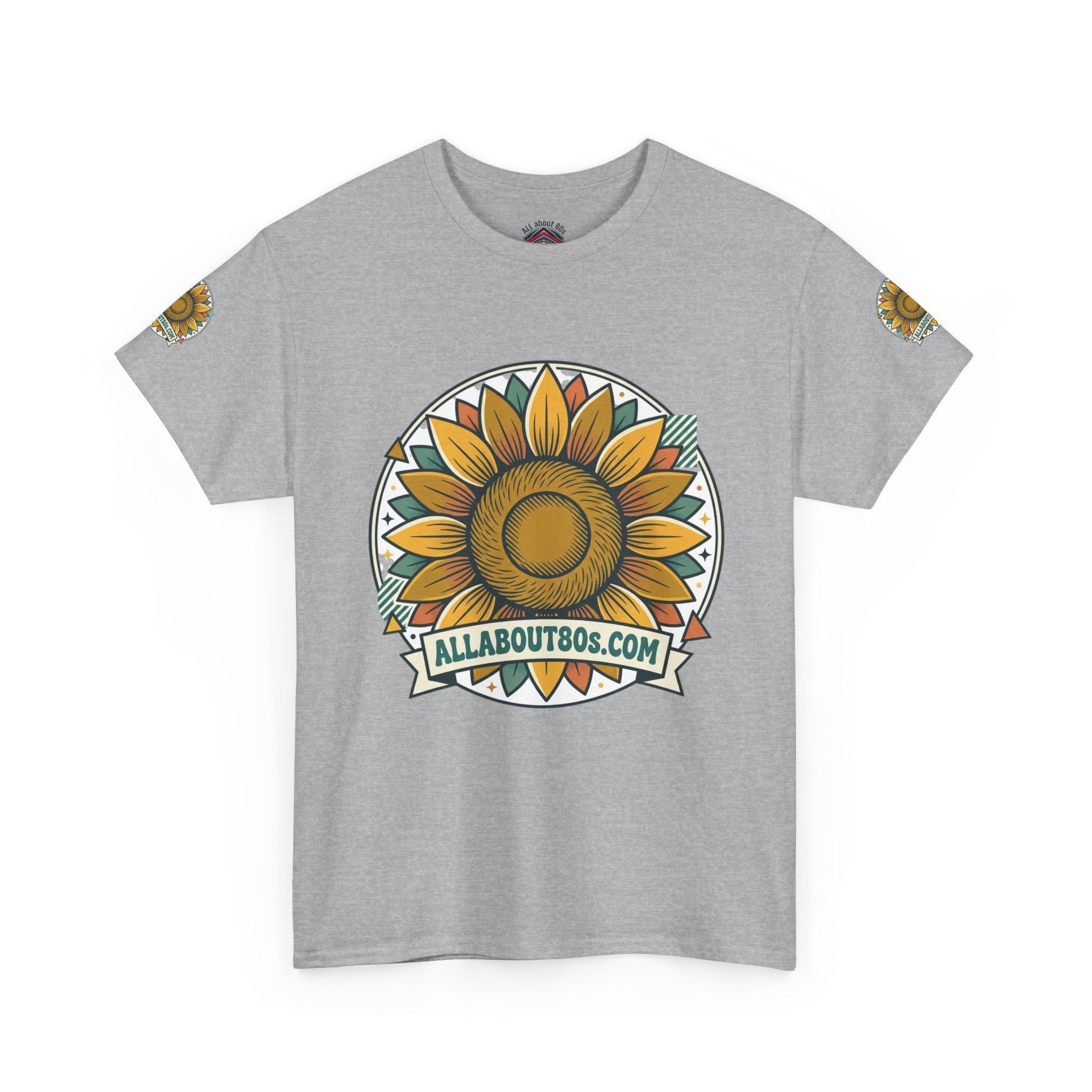 Sunflower Logo T-Shirt — AllAbout80s.com Vintage Floral Tee