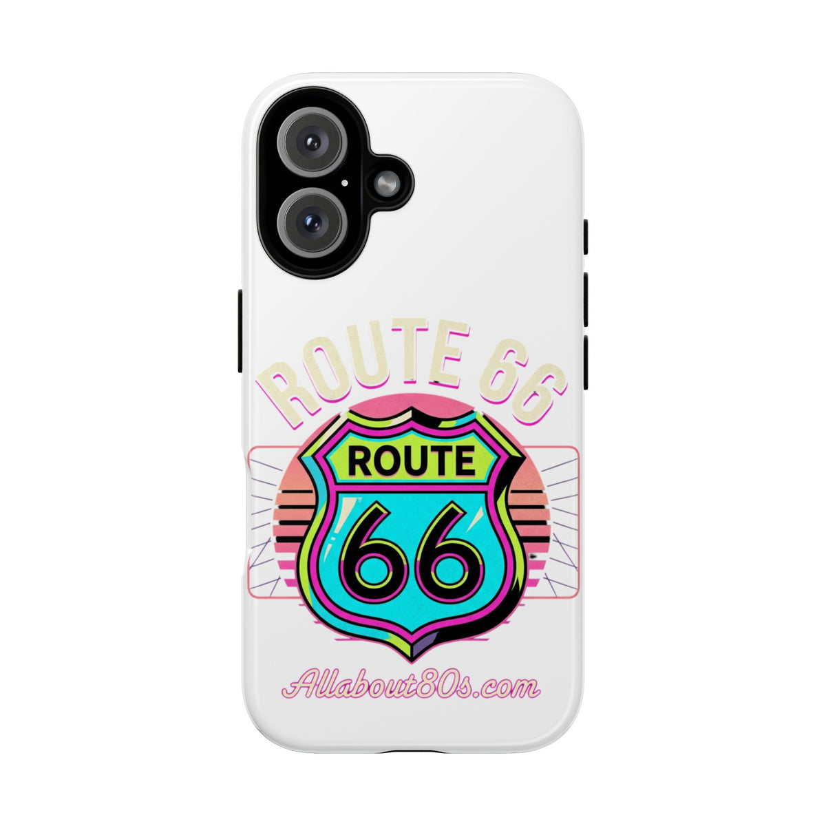 Route 66 Neon Phone Case — Retro Road Trip iPhone Cover