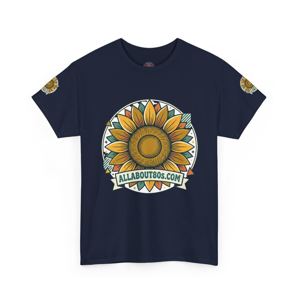 Sunflower Logo T-Shirt — AllAbout80s.com Vintage Floral Tee