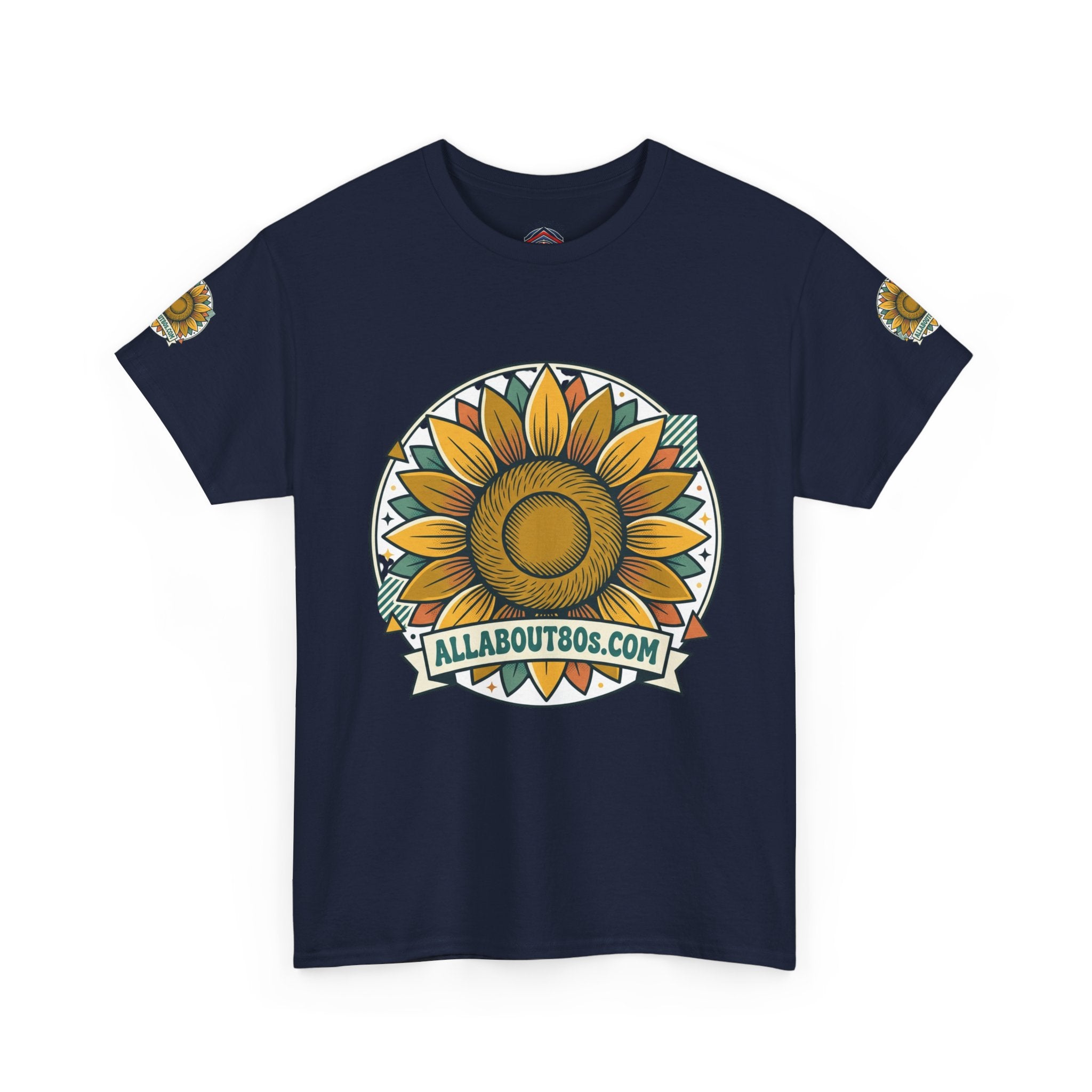 Sunflower Logo T-Shirt — AllAbout80s.com Vintage Floral Tee