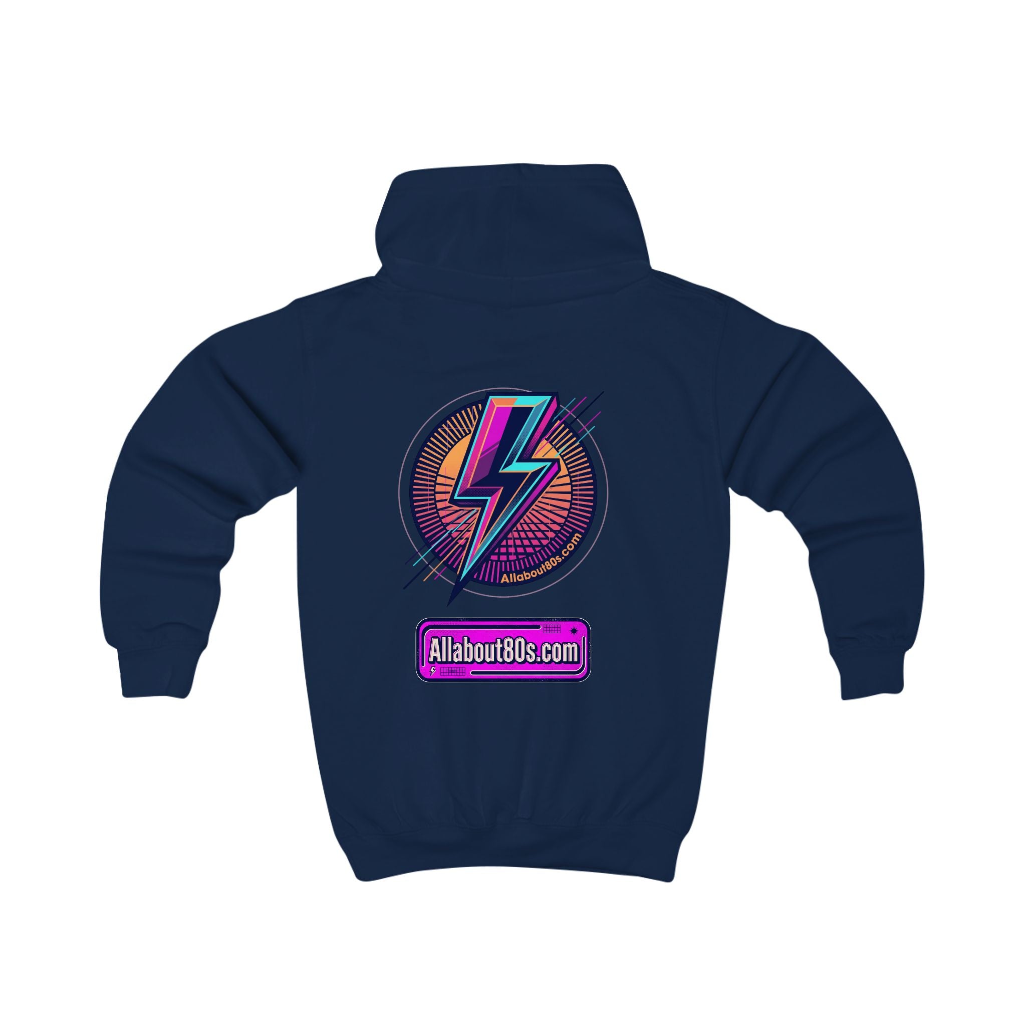 Kids Hoodie - Retro Lightning Bolt Graphic Hooded Sweatshirt for Boys & Girls