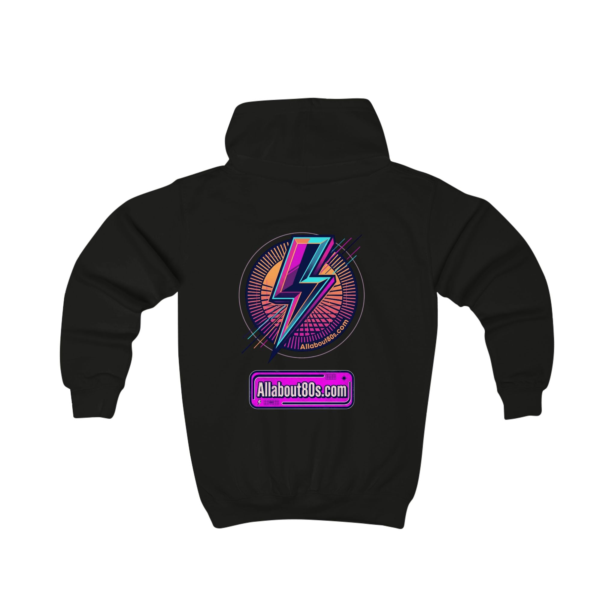 Kids Hoodie - Retro Lightning Bolt Graphic Hooded Sweatshirt for Boys & Girls