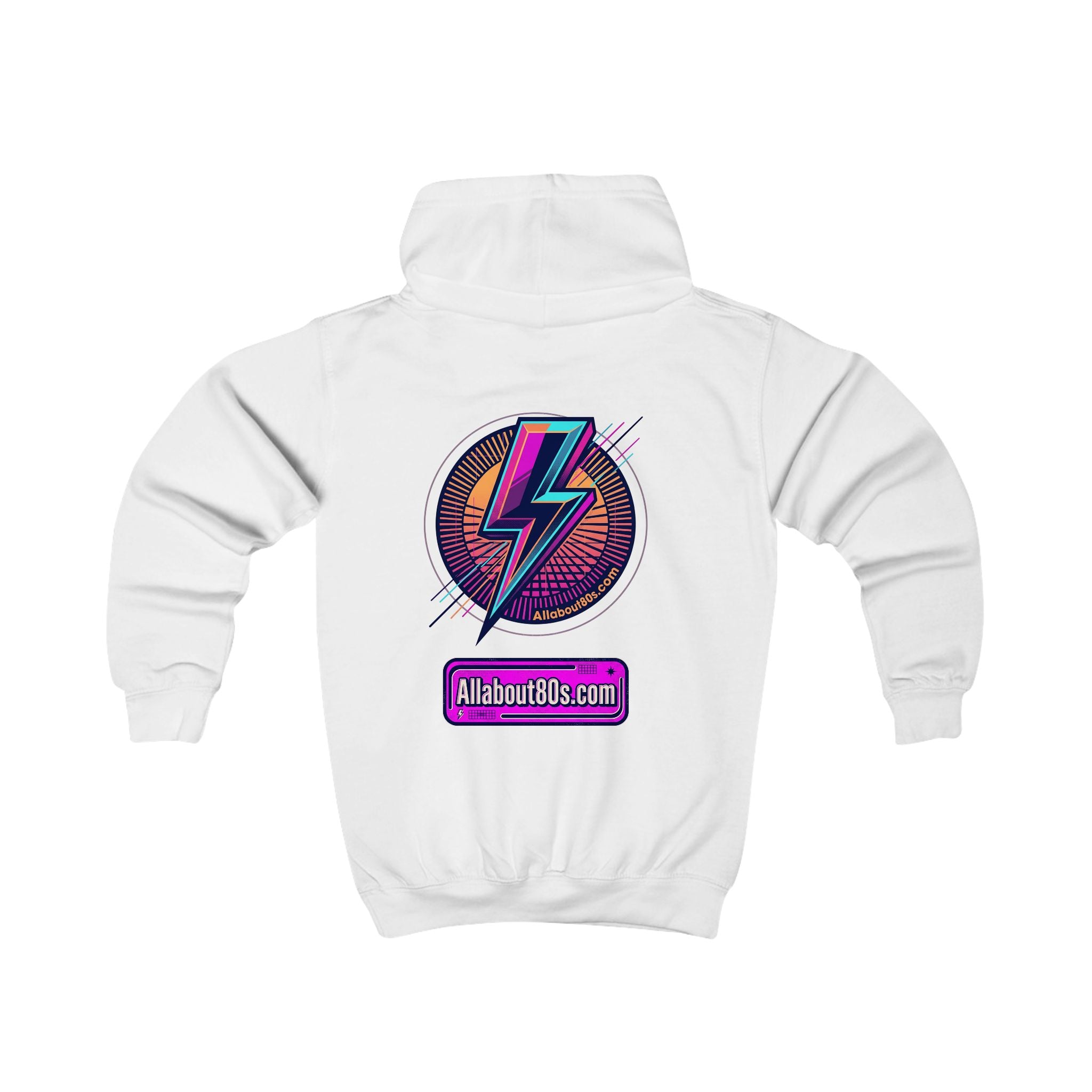 Kids Hoodie - Retro Lightning Bolt Graphic Hooded Sweatshirt for Boys & Girls