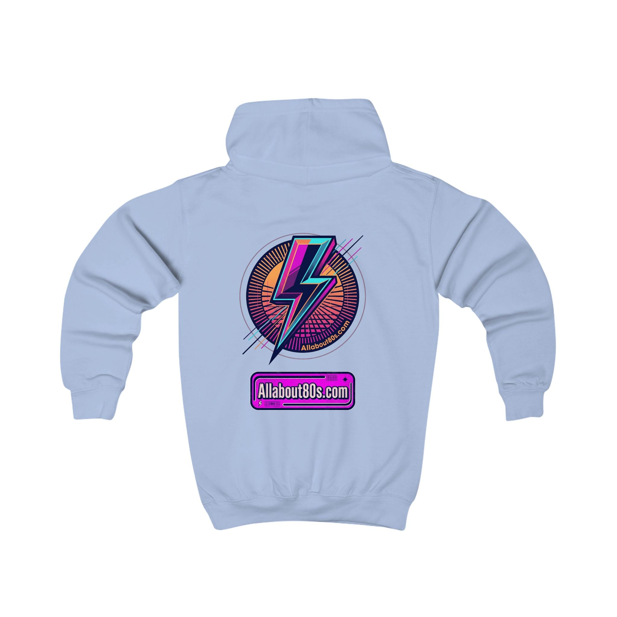 Kids Hoodie - Retro Lightning Bolt Graphic Hooded Sweatshirt for Boys & Girls
